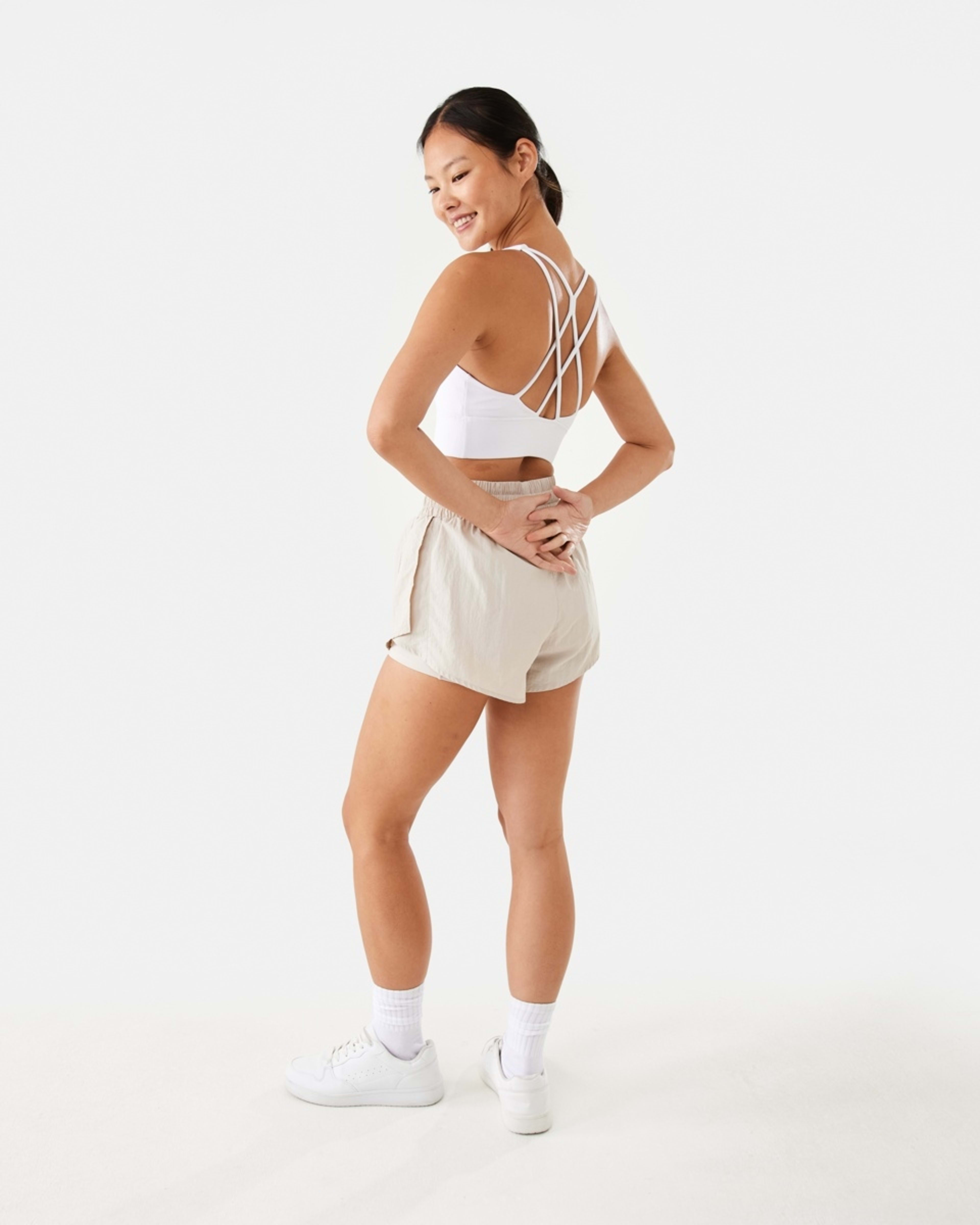 4 Active Womens Ultrasoft Strappy Crop Top White, 4 of 8