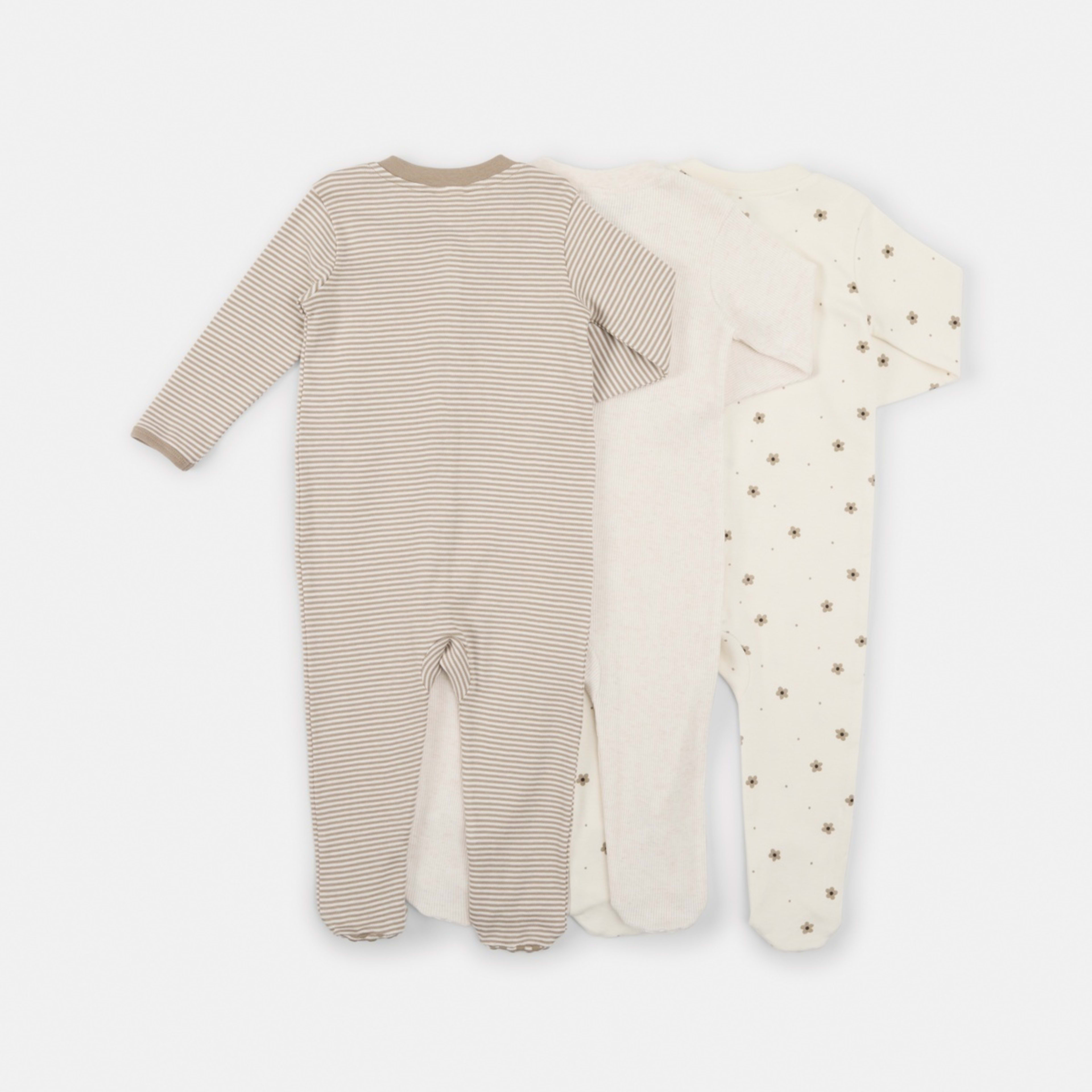 2 3 Pack Coveralls Beige Daisies, 2 of 10