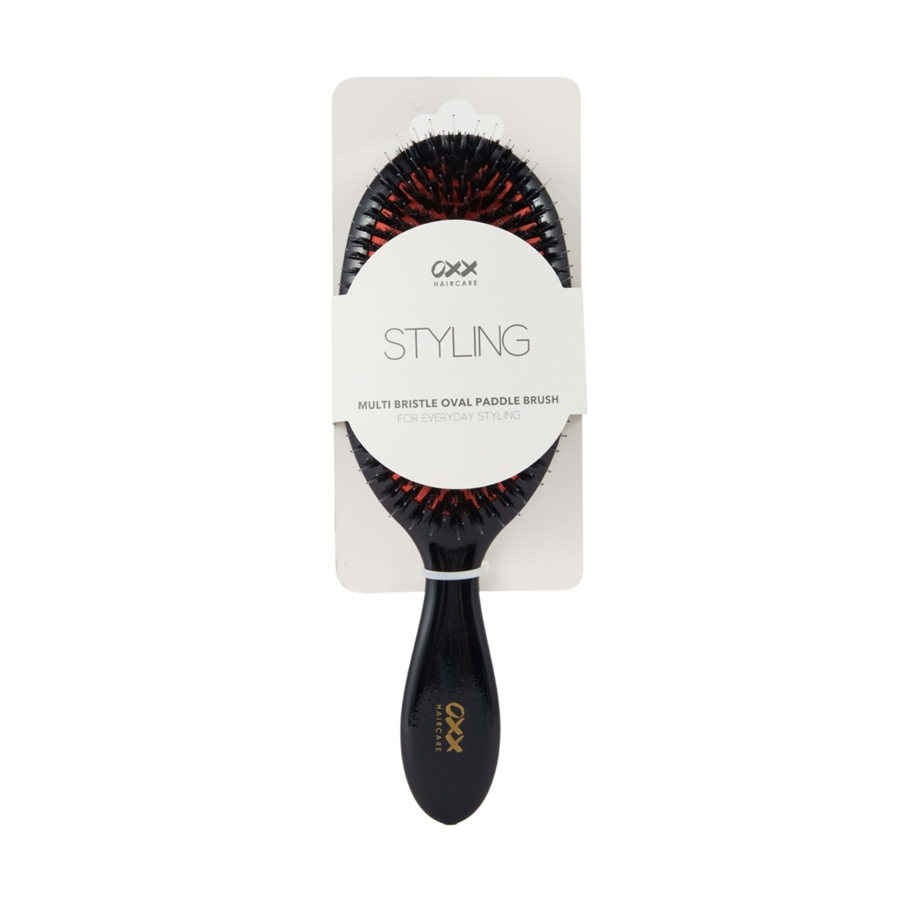 4 OXX Haircare Styling Multi Bristle Oval Paddle Brush - Black and Orange, 4 of 4