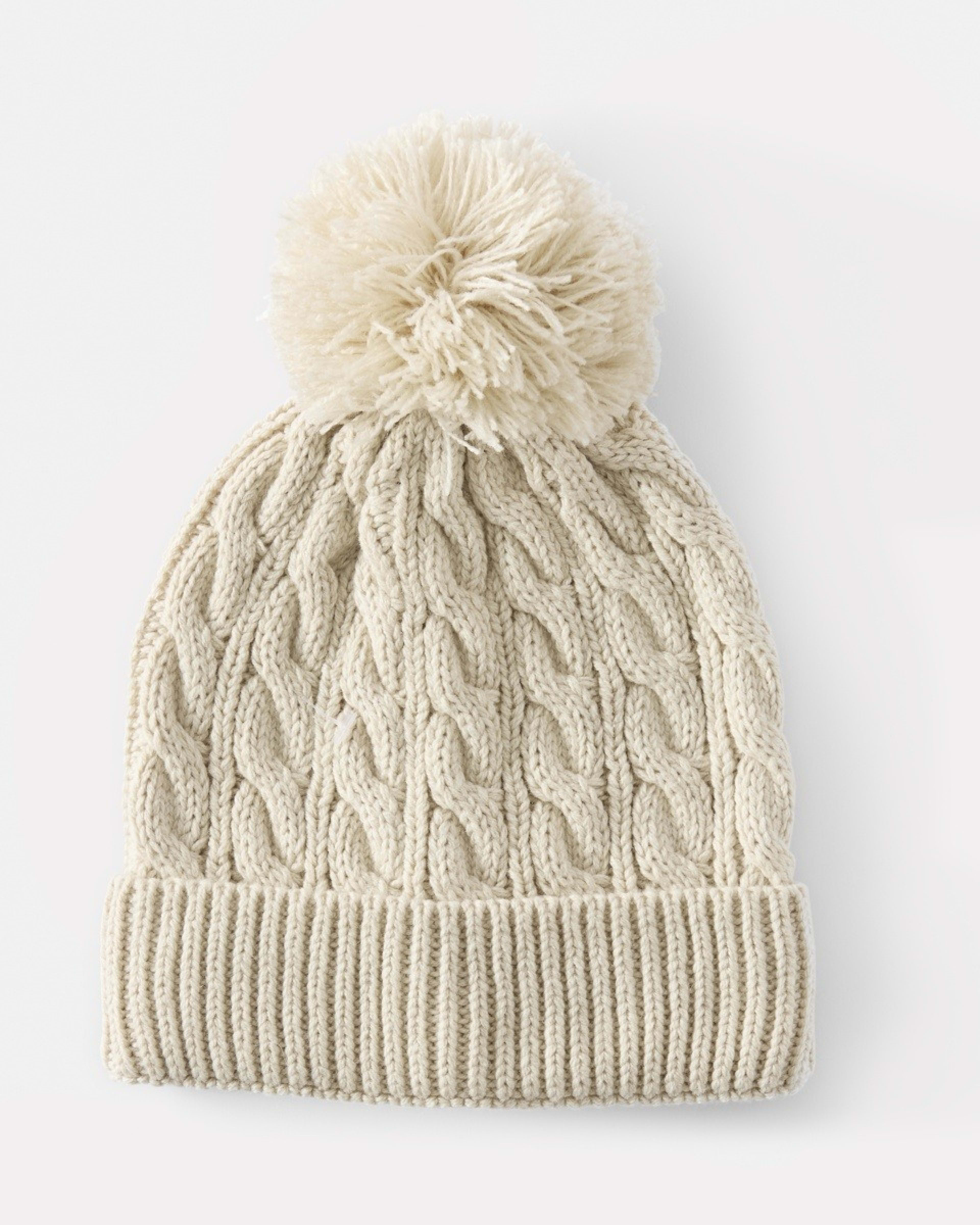 1 Cable Beanie Wht Egret