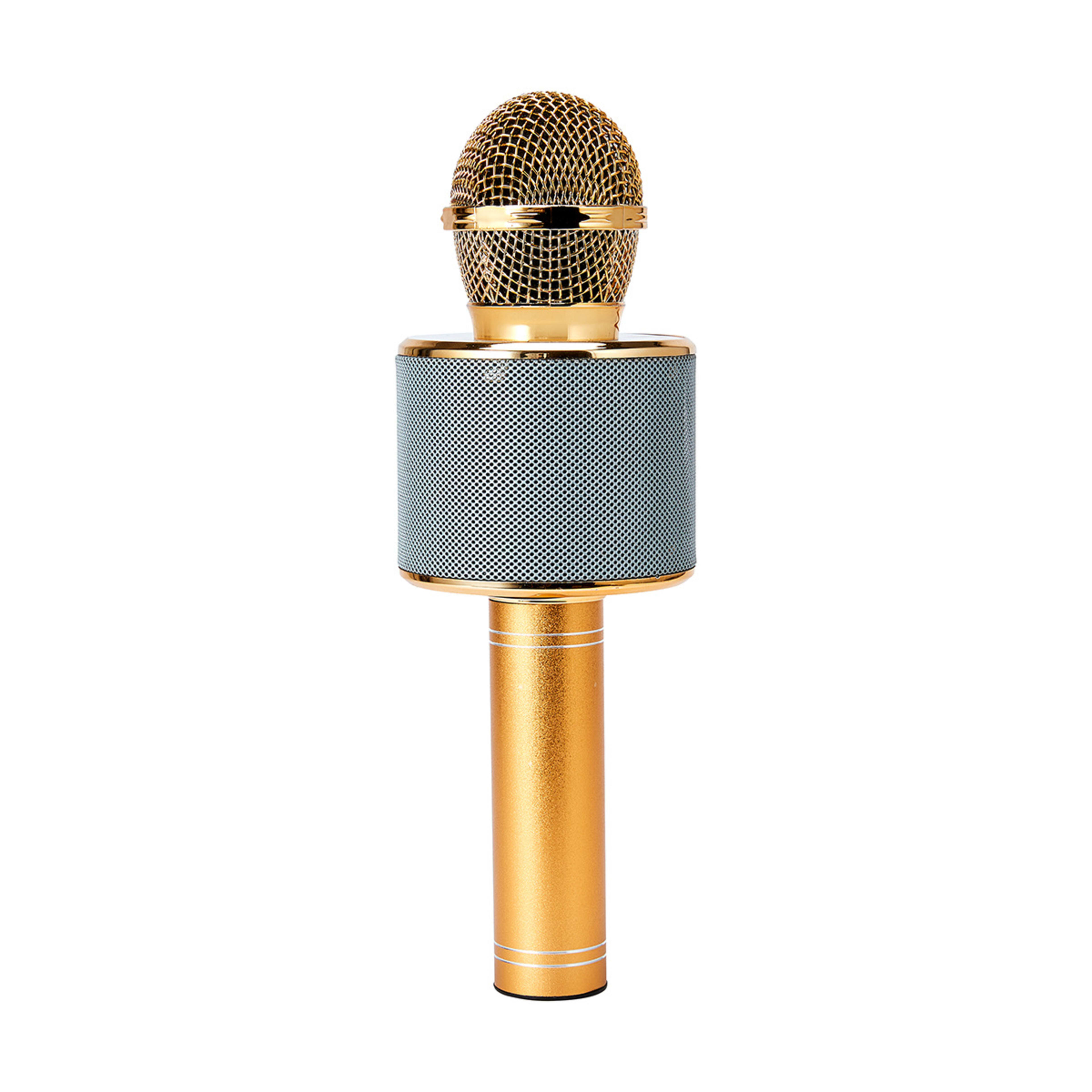 Karaoke Bluetooth Microphone Gold Look Kmart