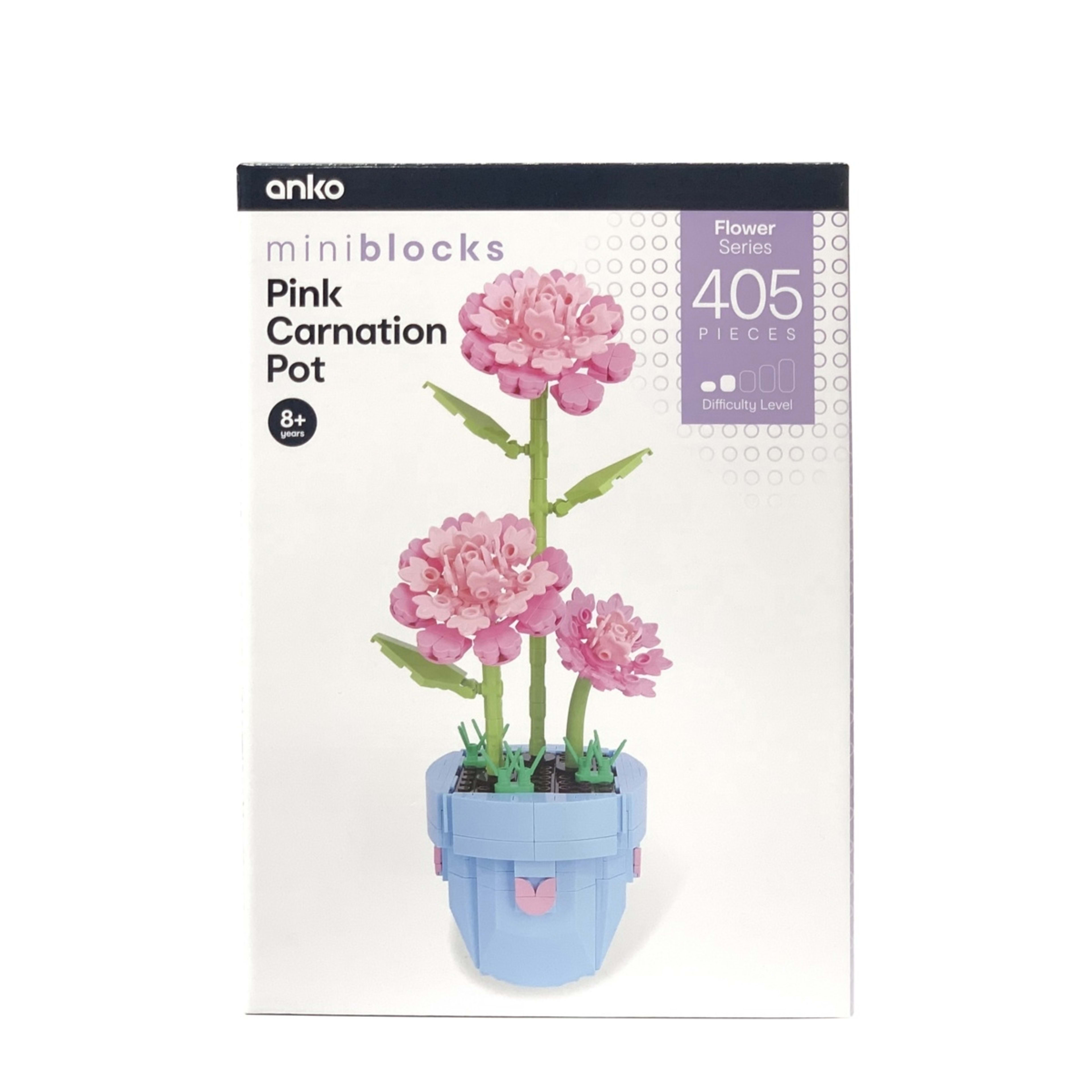 1 405 Pieces Mini Blocks Flower Series: Pink Carnation Pot