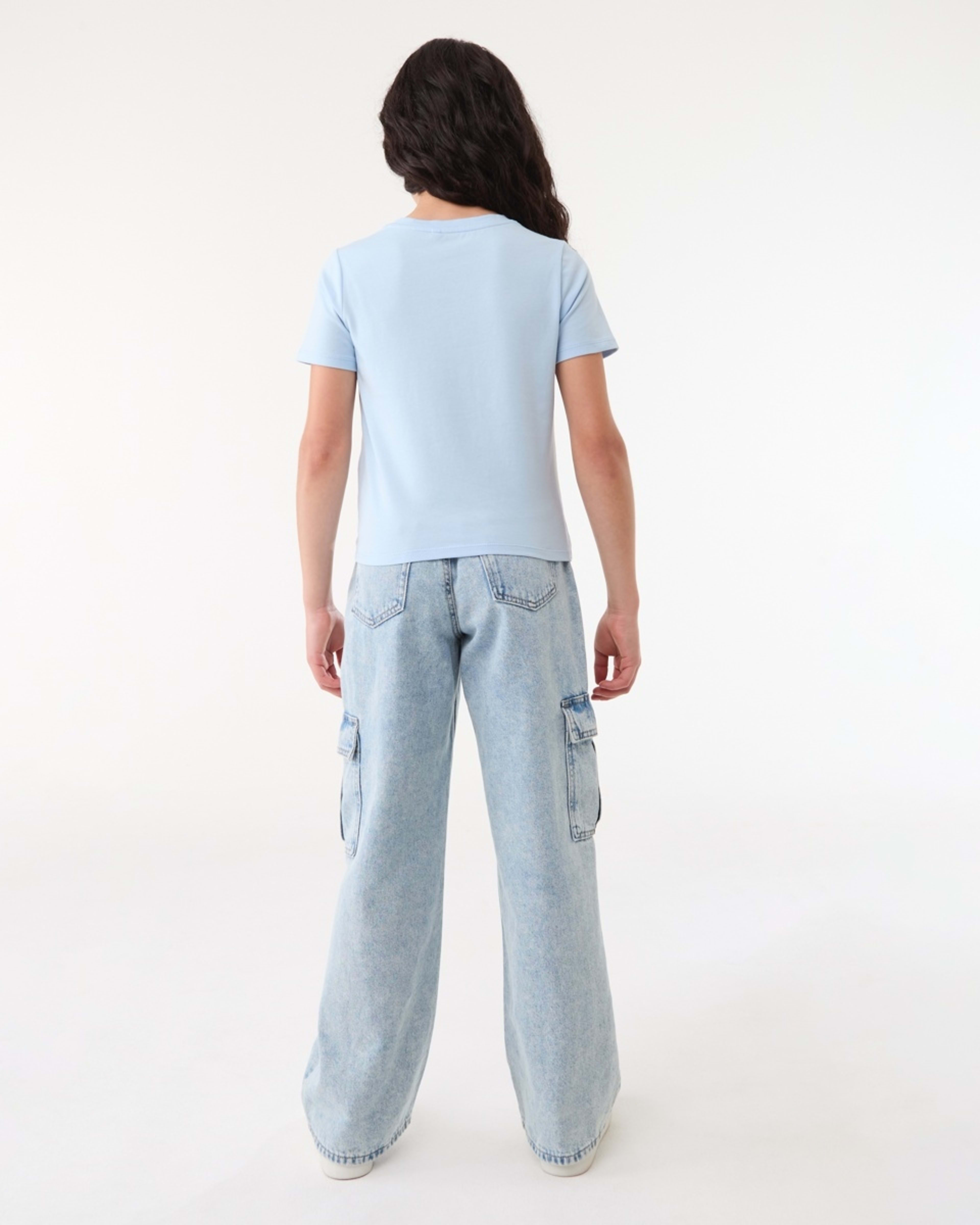 6 Short Sleeve Embellished T-shirt DIAMONTE BOW ICE MIST, 6 of 6