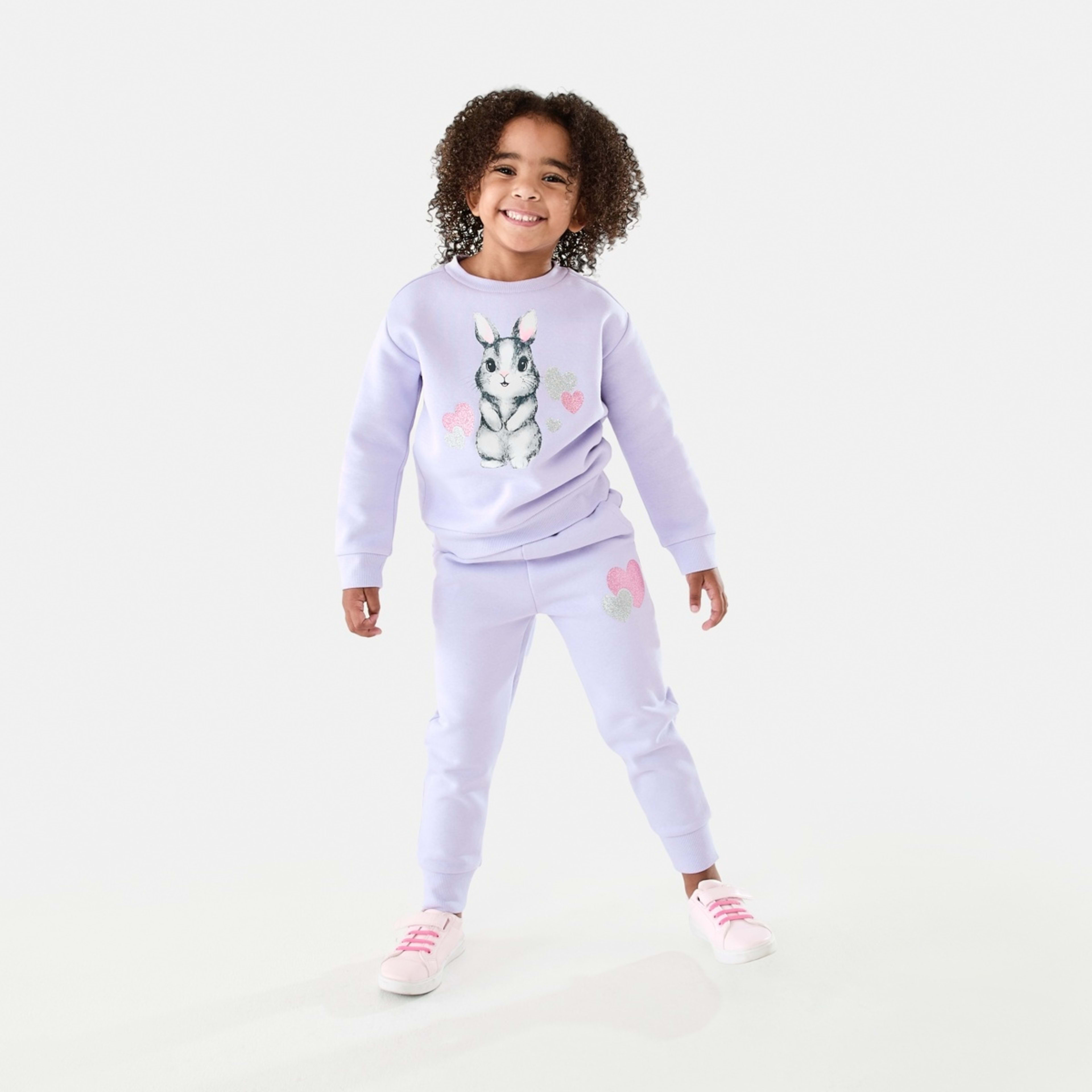5 Print Trackpants Glittery Hearts Pastel Lilac, 5 of 8