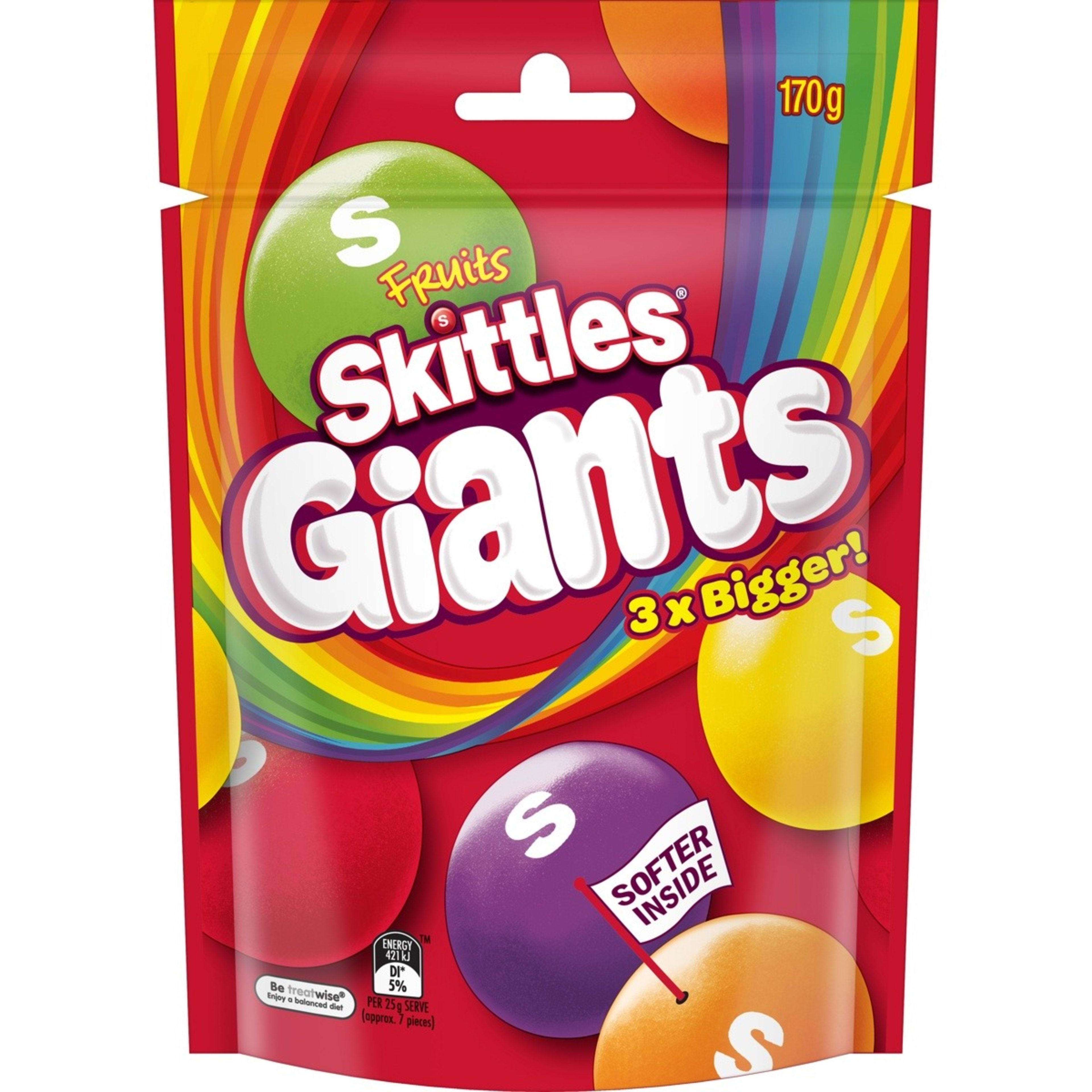 1 Skittles Giants Fruits Medium Bag 170g