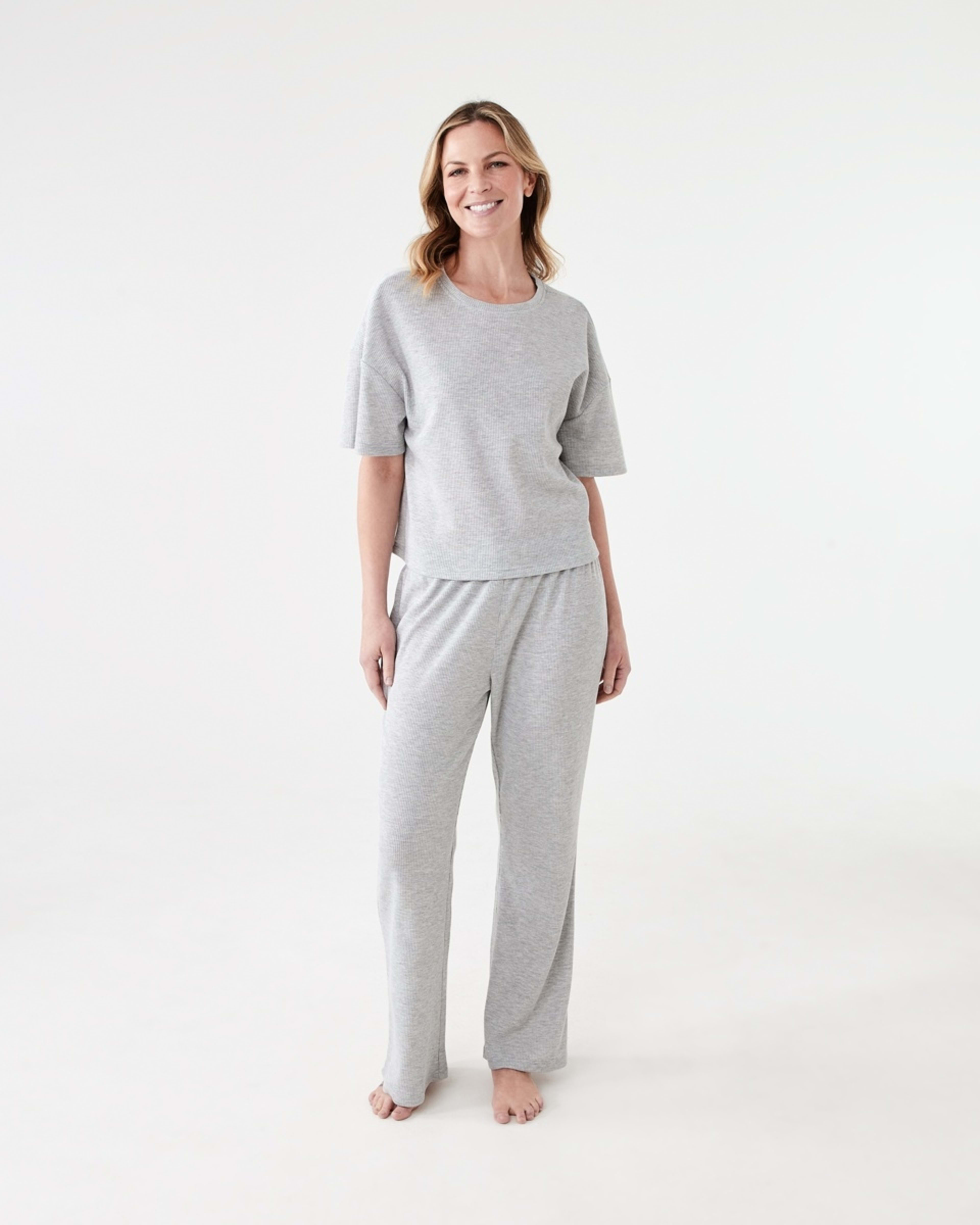 6 Waffle Boxy T-shirt SILVER MARLE, 6 of 6