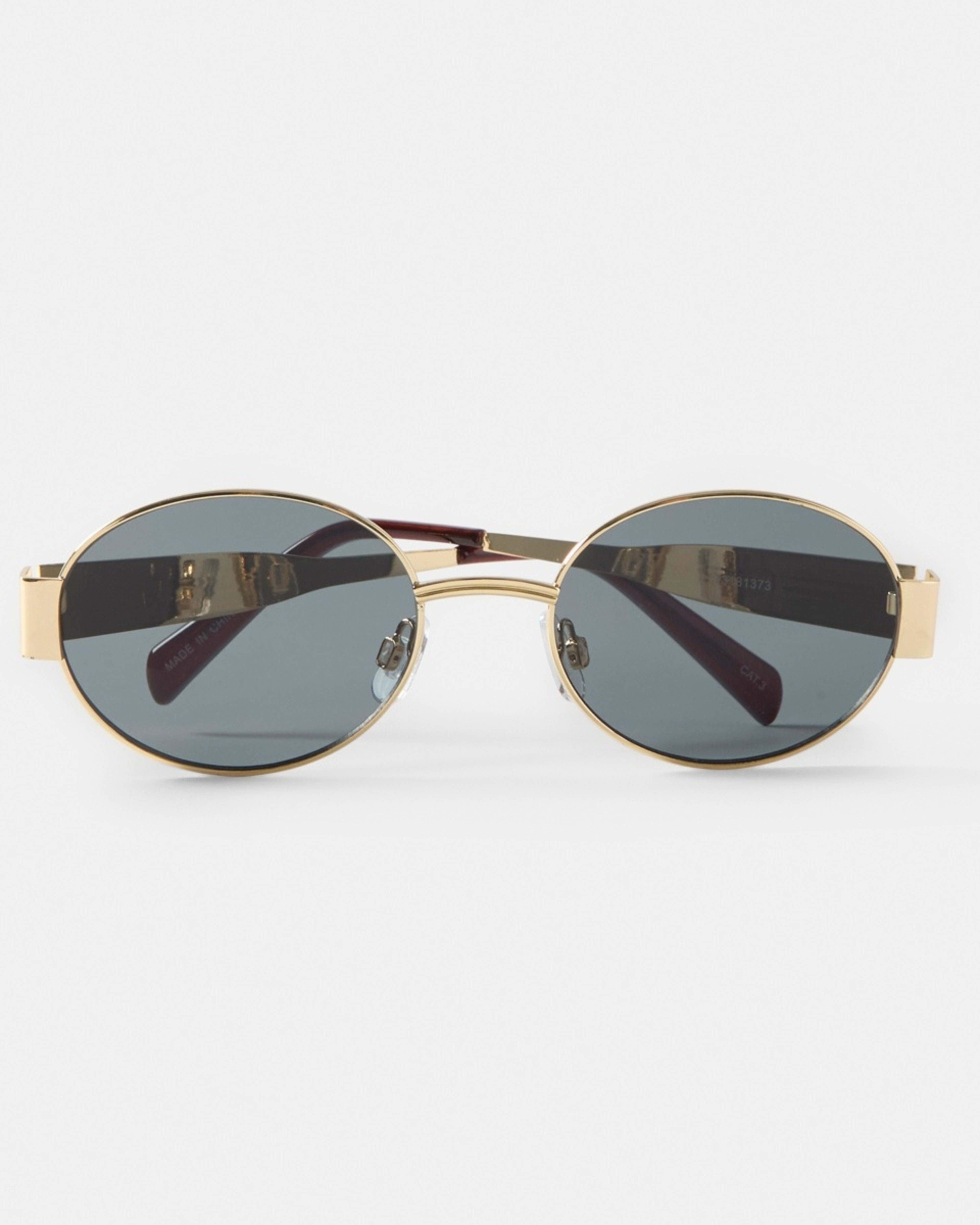 2 Oval Metal Sunglasses Gold, 2 of 6