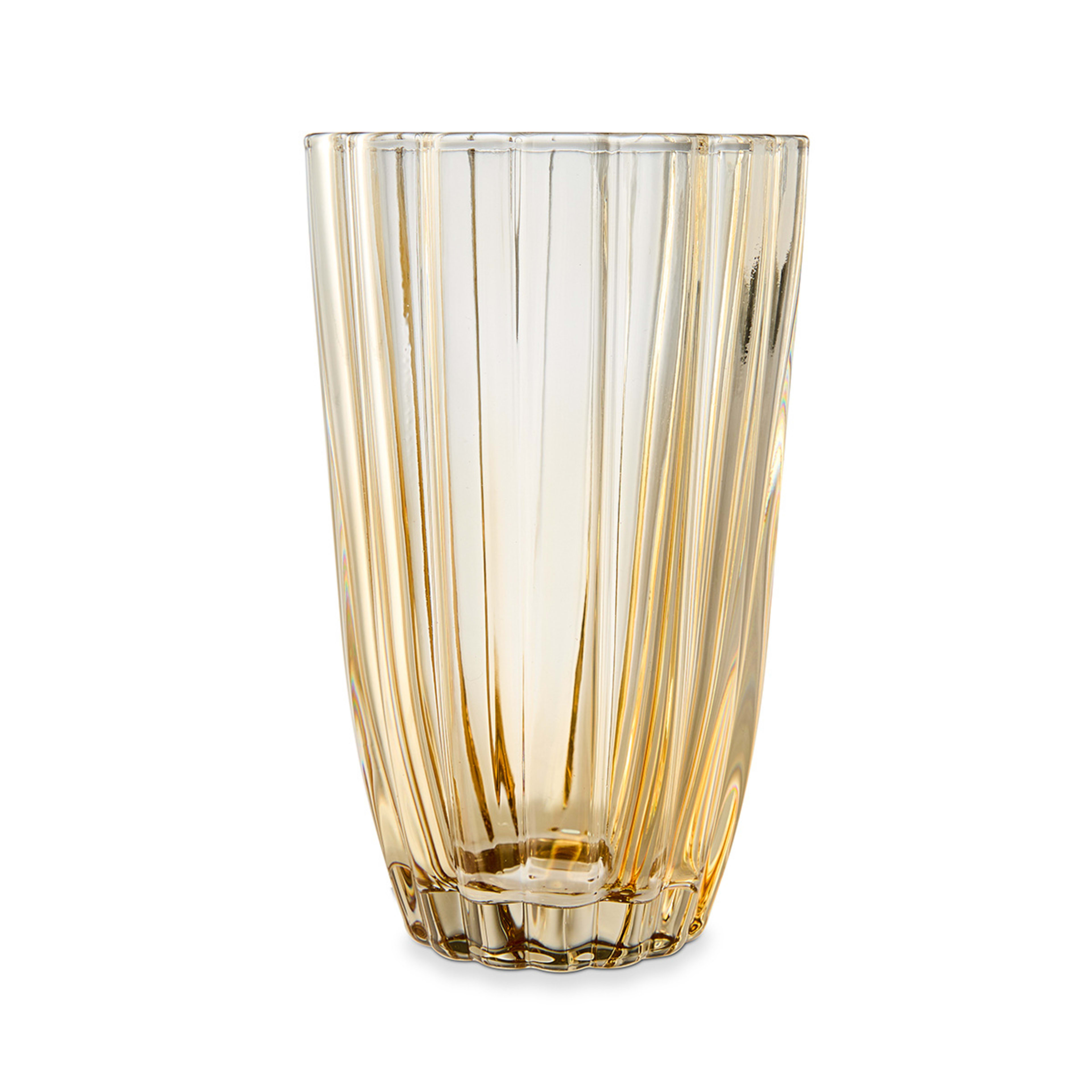 2 6 Amber Ruffle Highball Glasses, 2 of 7