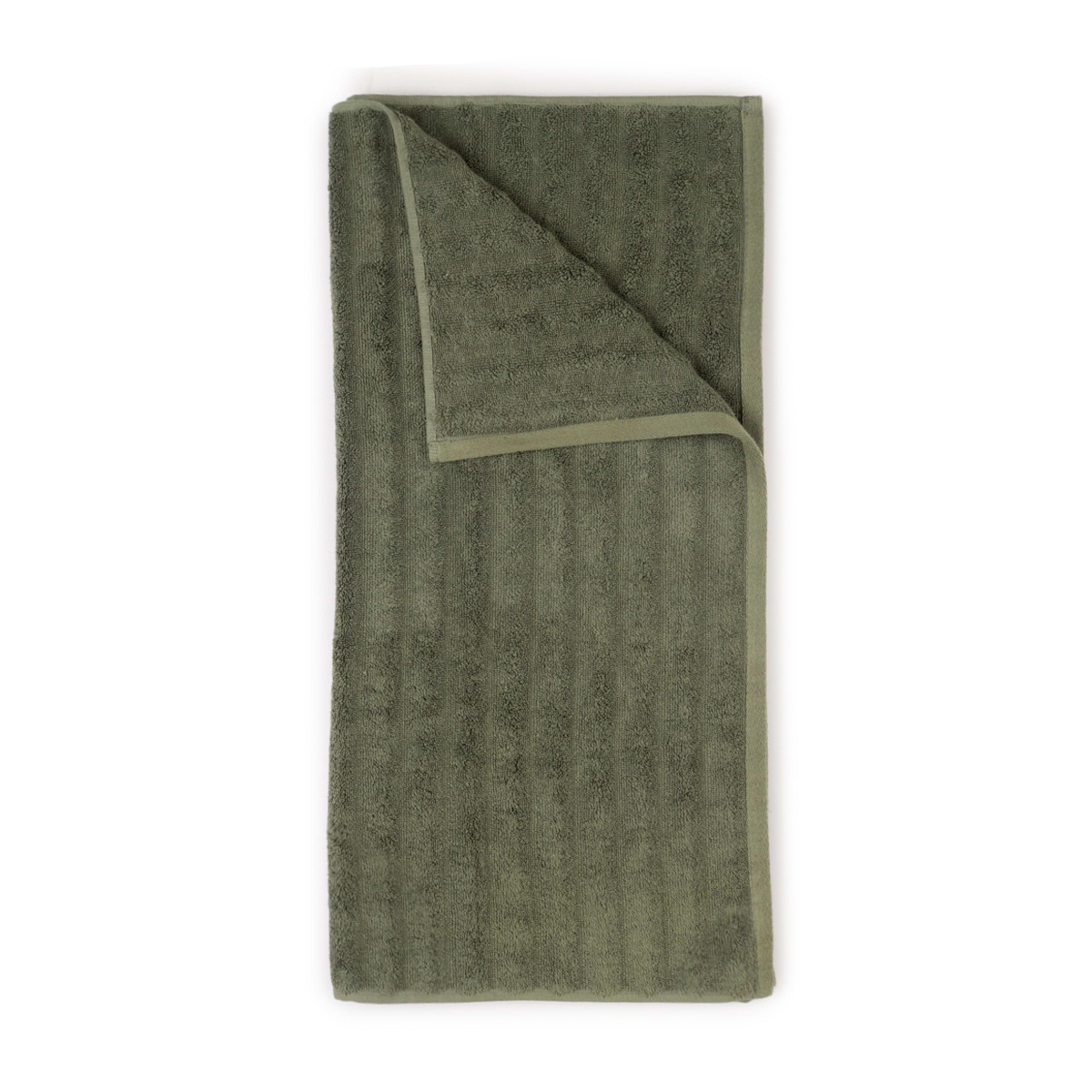 1 Thick Ribbed Australian Cotton Bath Towel - Forest Green, 1 of 5