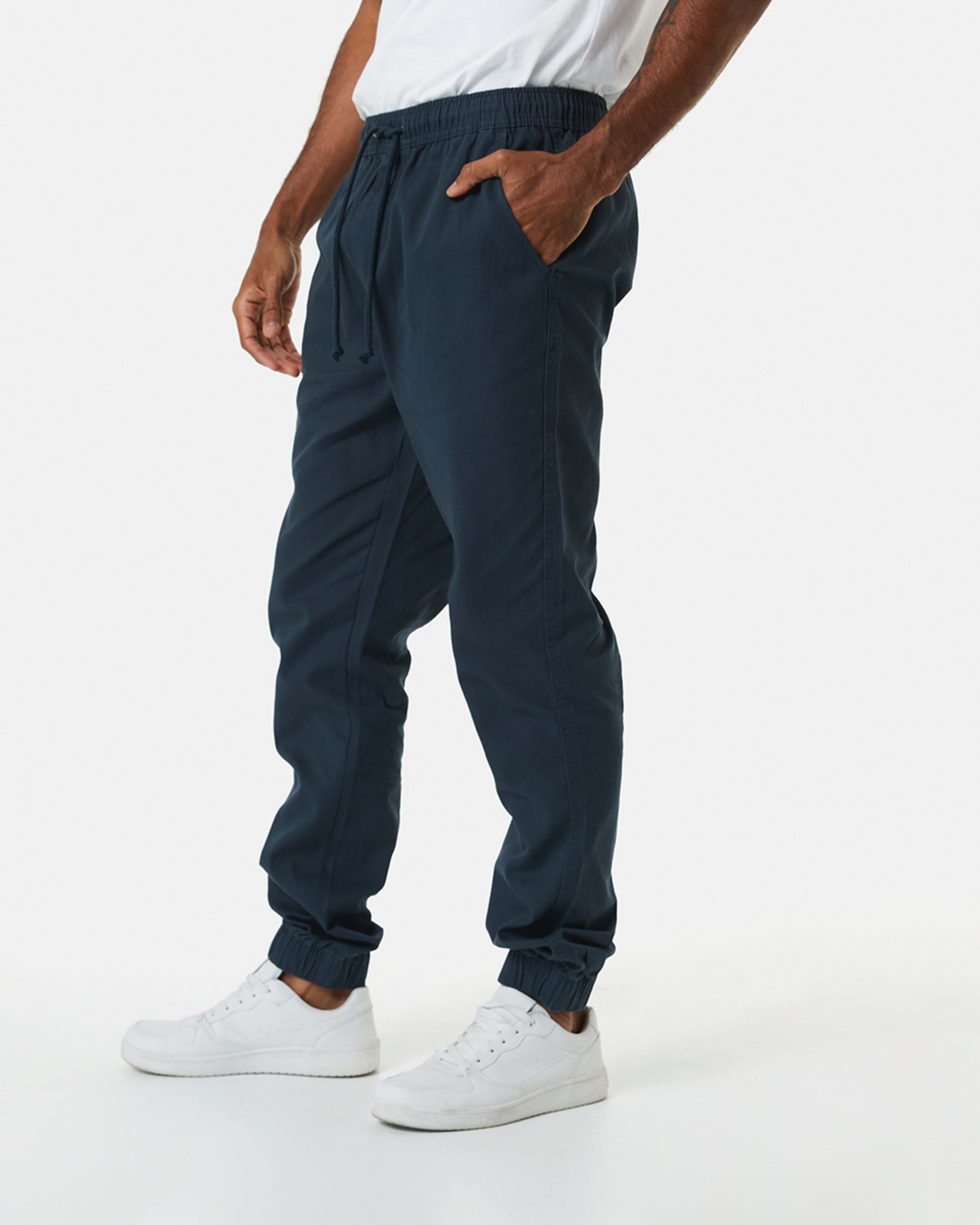 2 Elastic Waist Jogger Pants Navy Blue, 2 of 5