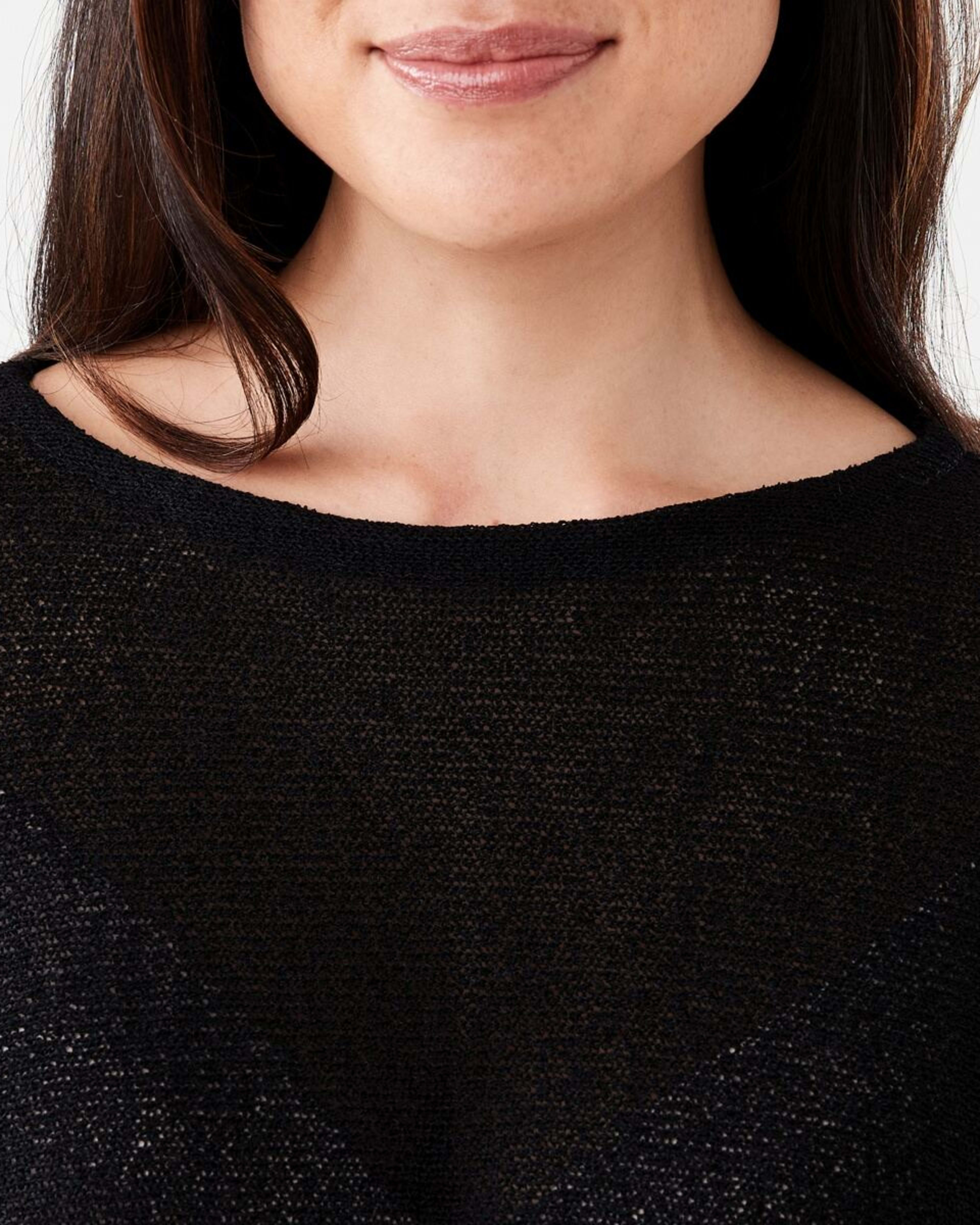5 Open Knit Batwing Sleeve Jumper Black, 5 of 5