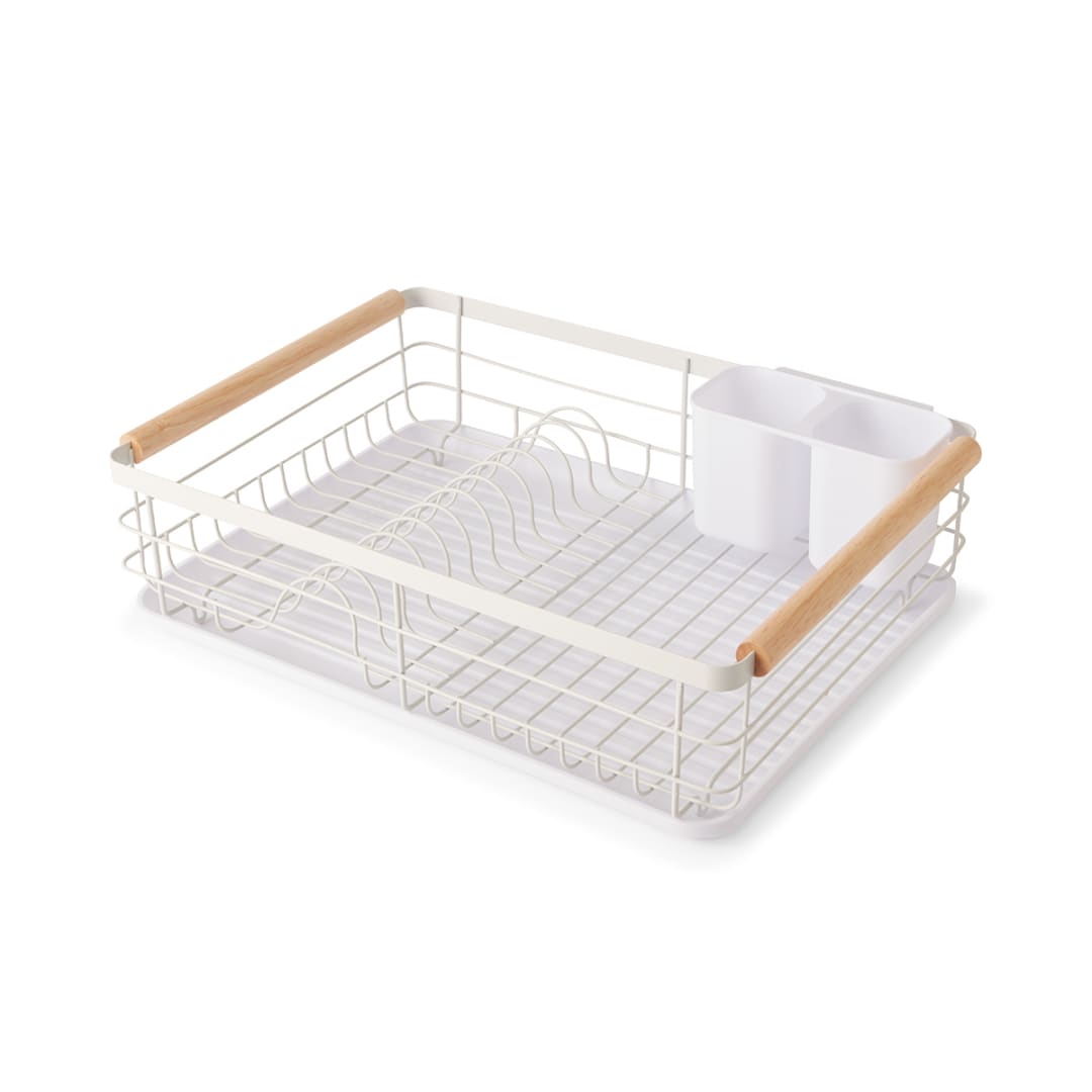 White Wooden Handle Dish Rack Kmart