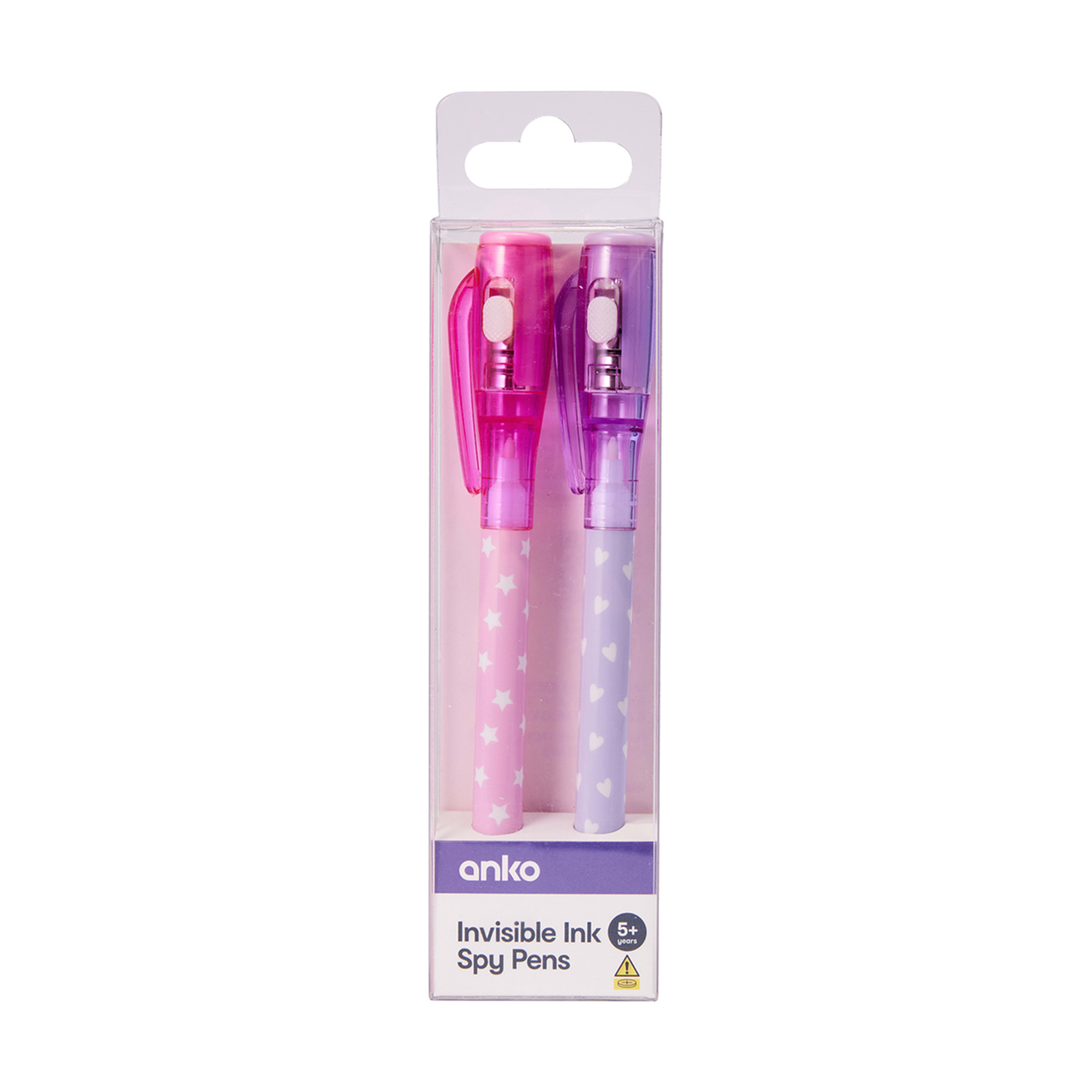 1 2 Pack Invisible Ink Spy Pens - Icons, 1 of 9