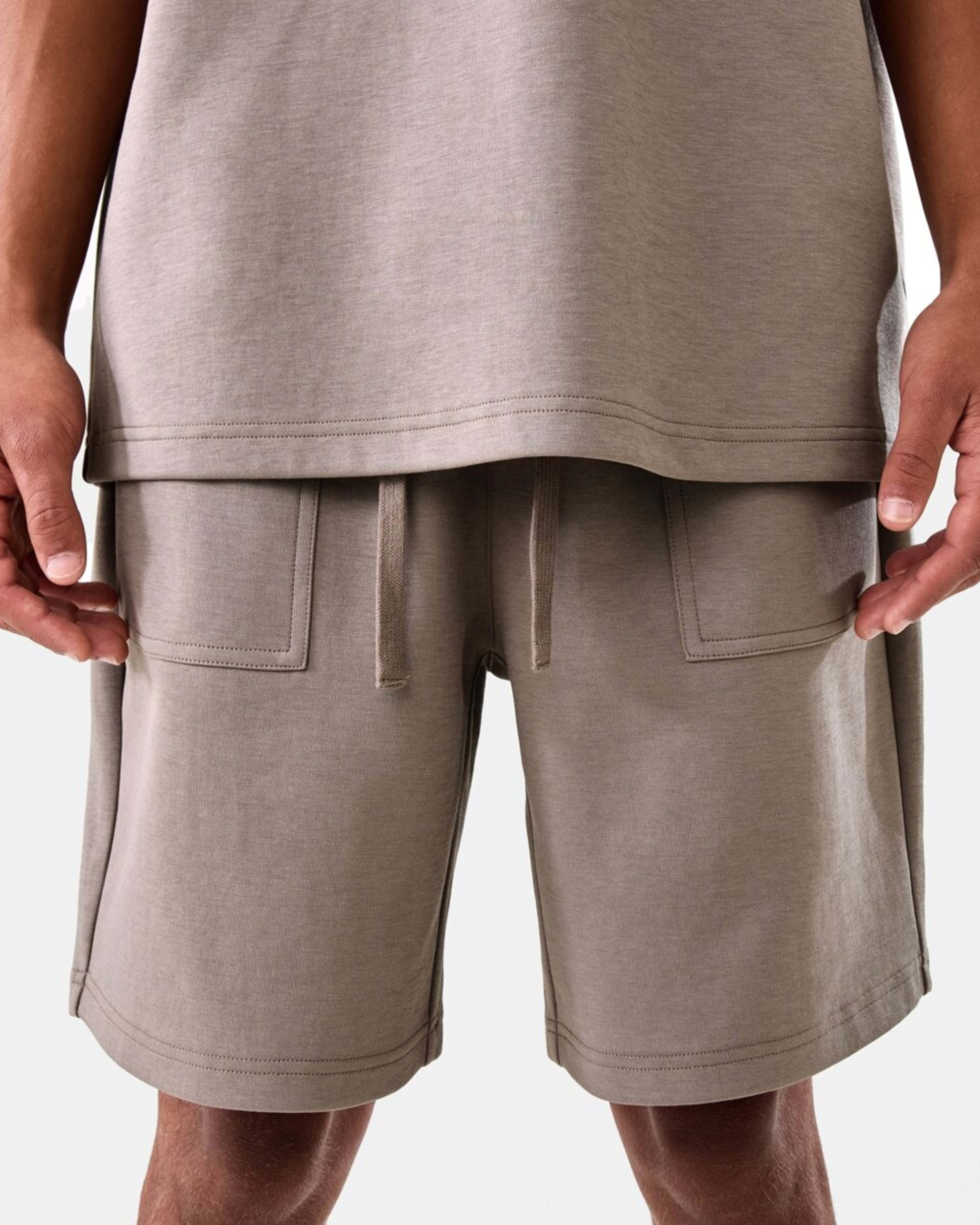 1 Elastic Waist Interlock Knit Shorts DRIFT BROWN, 1 of 7