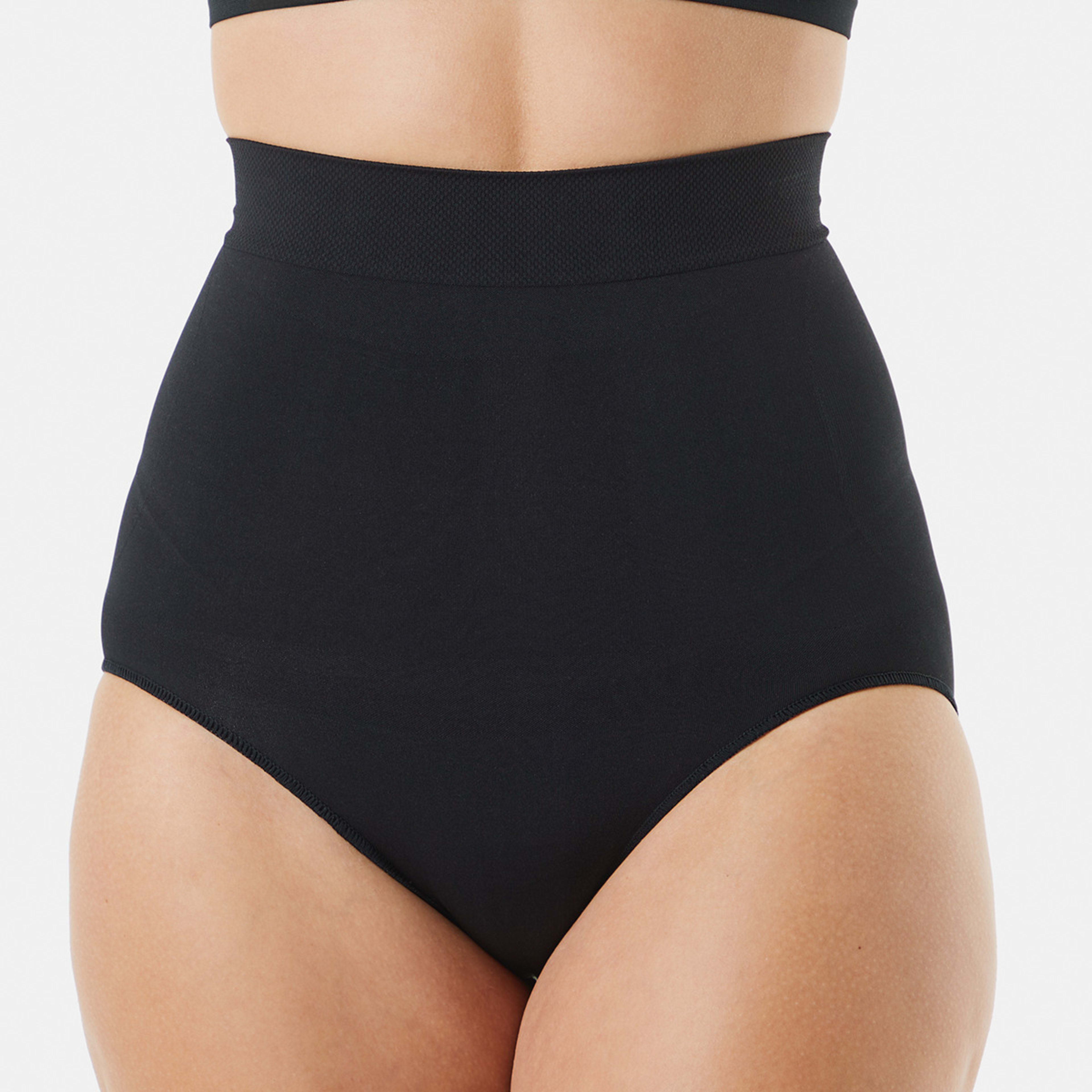 3 2 Pack Seamfree Shaping Full Briefs Blk Beige, 3 of 8