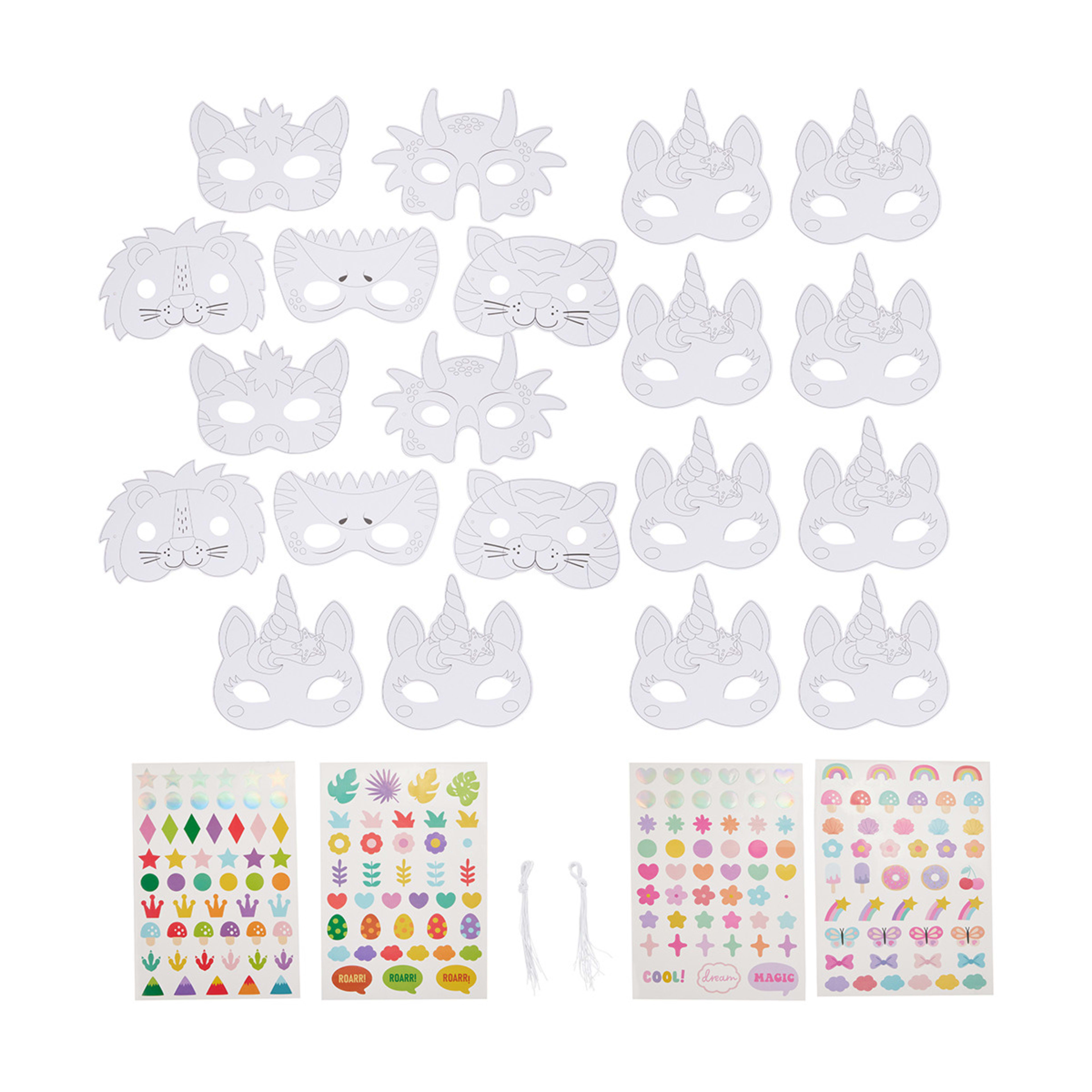 2 22 Piece Decorate Your Own Mask Kit - Assorted, 2 of 9