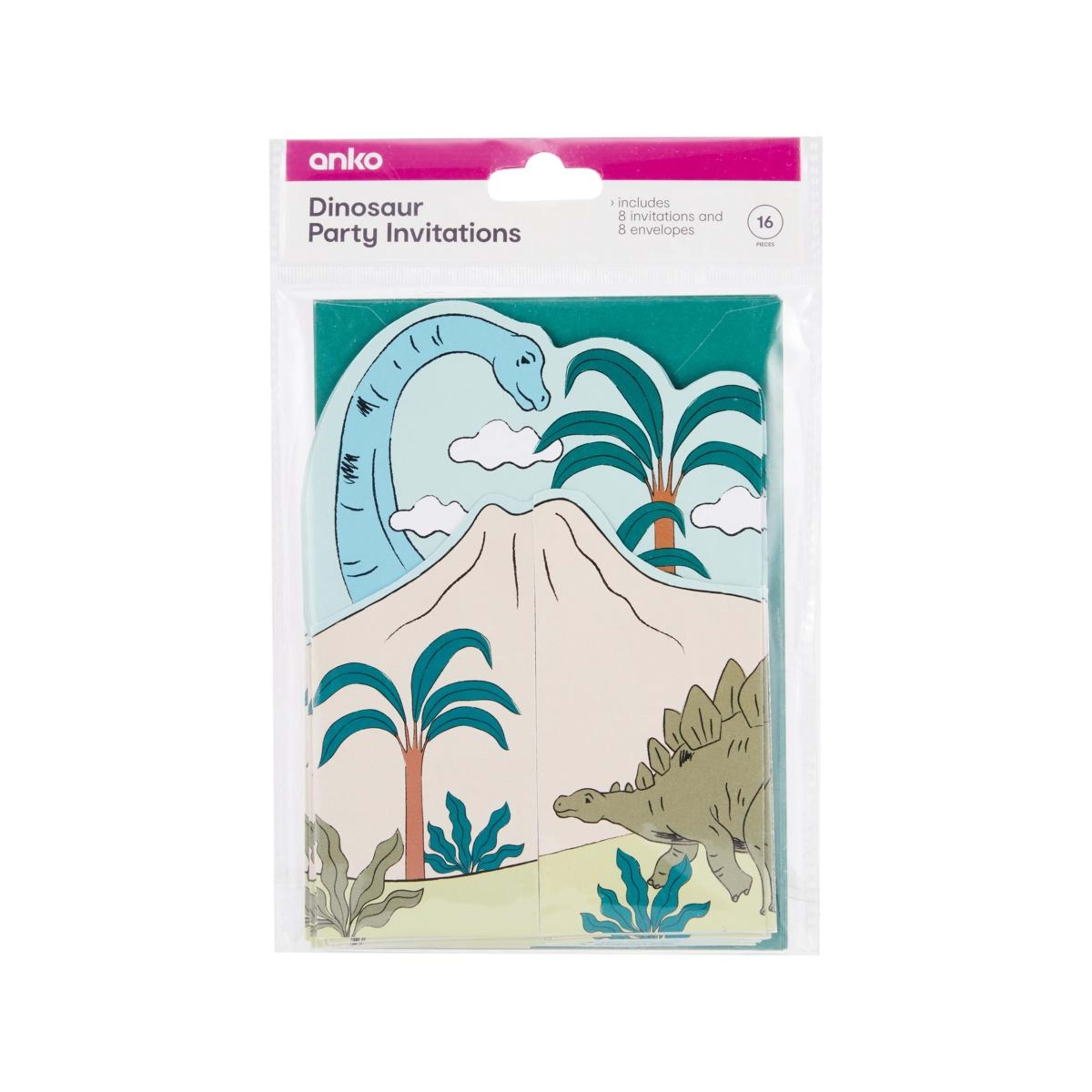 3 16 Piece Dinosaur Party Invitations, 3 of 3