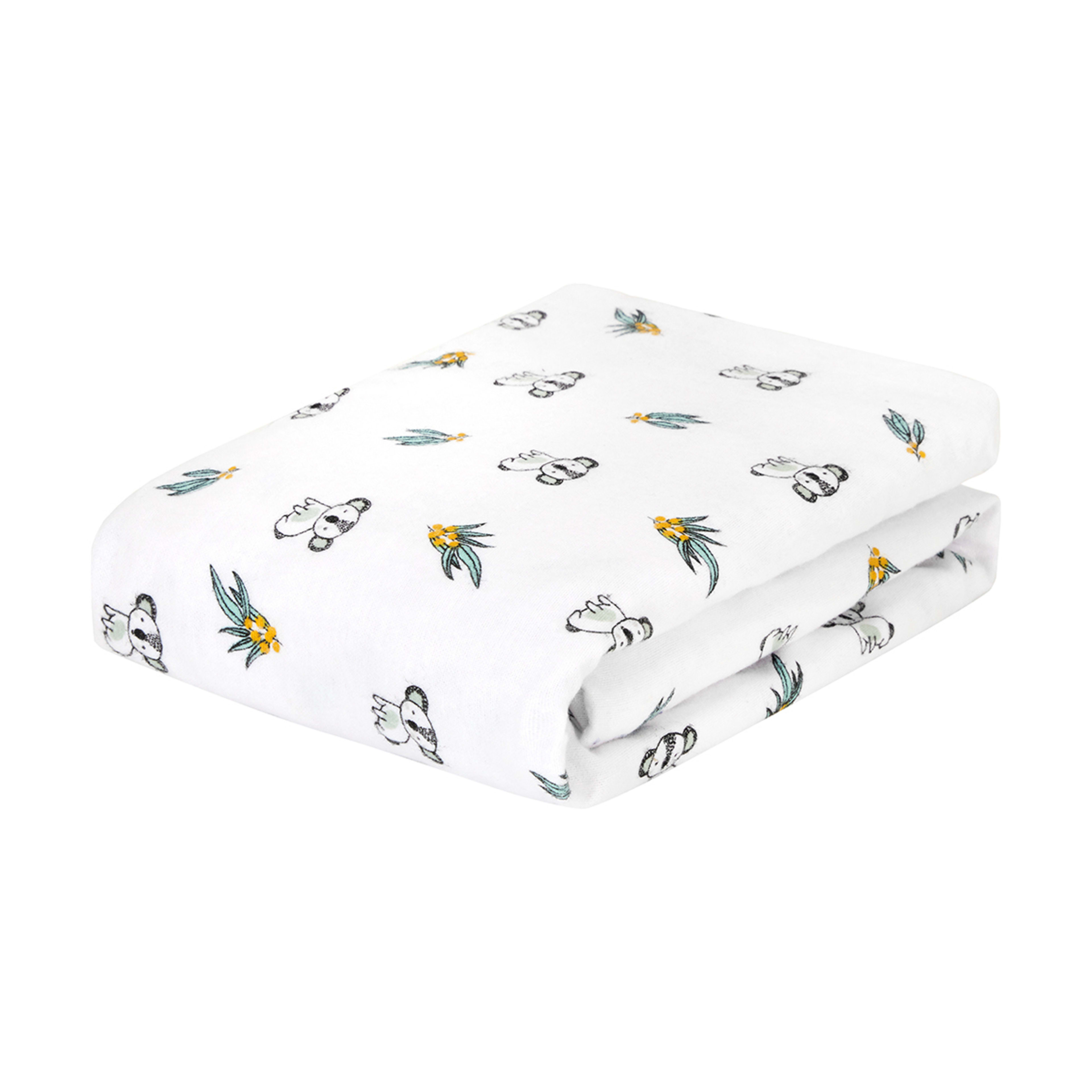 2 Pack Flannelette Cotton Fitted Cot Sheets Koala Kmart NZ