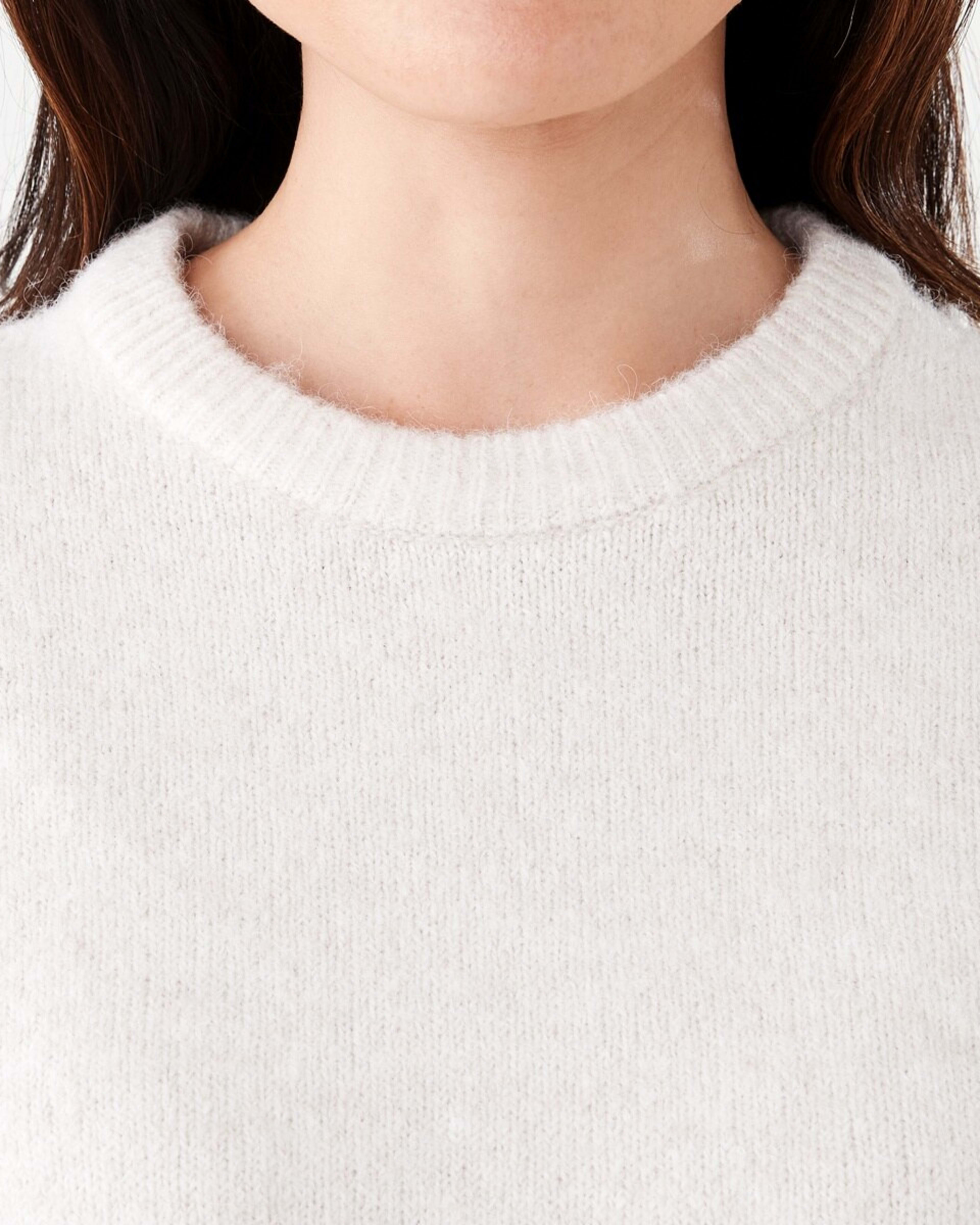 4 Short Sleeve Fluffy Knit Jumper Beige Marl, 4 of 5