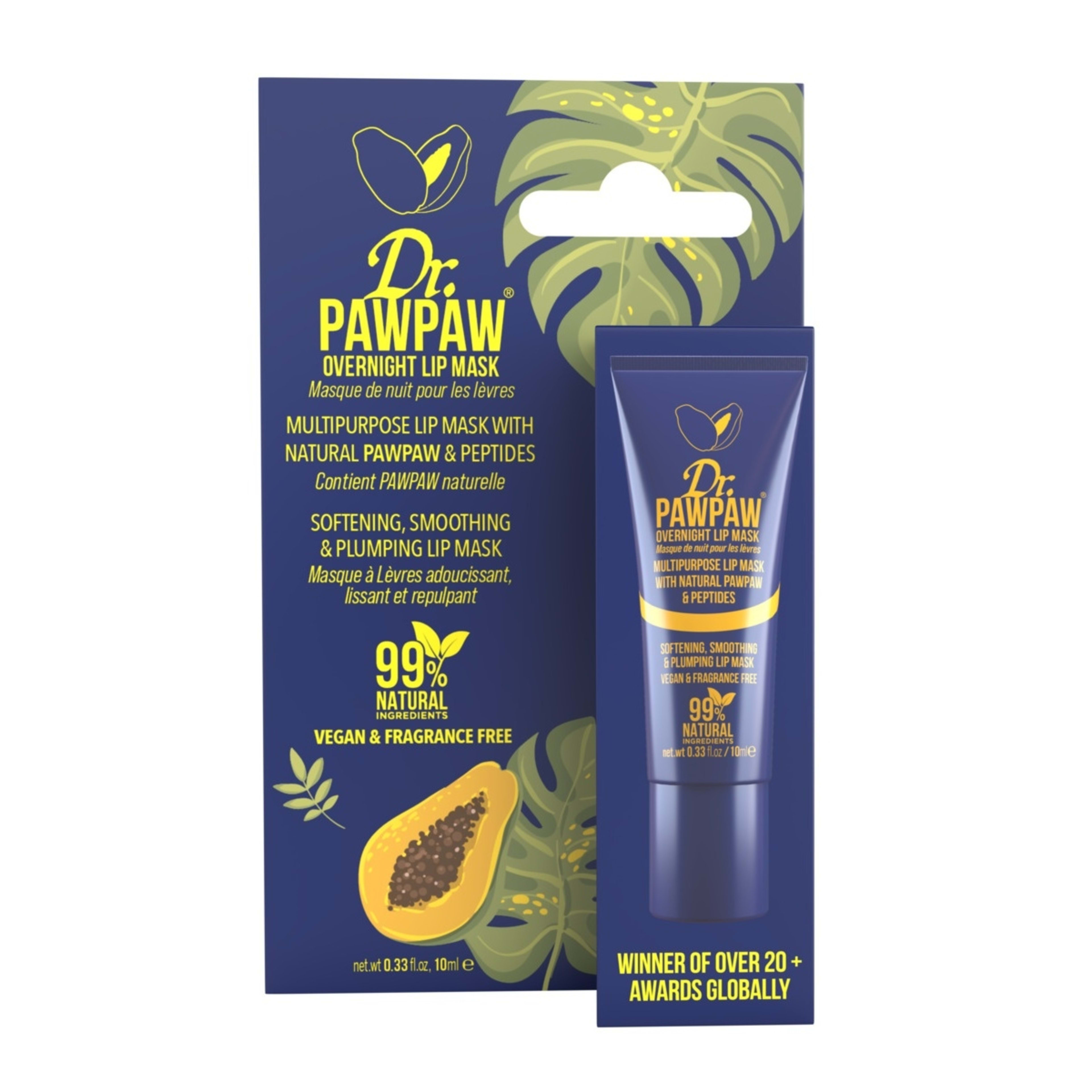 1 Dr. PAWPAW Overnight Lip Mask 10ml - Natural Pawpaw and Peptides