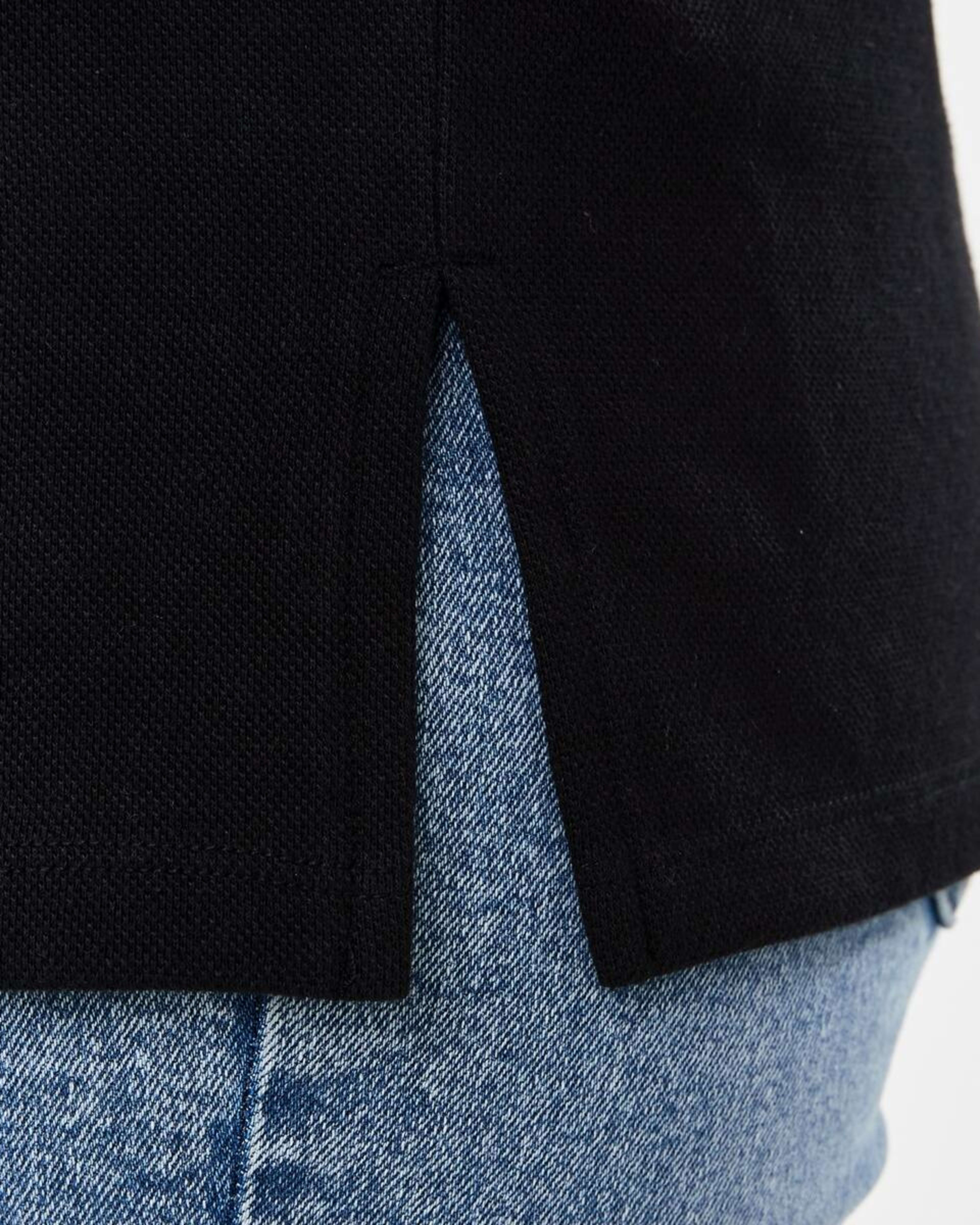 6 Long Sleeve Pique Top Black, 6 of 6