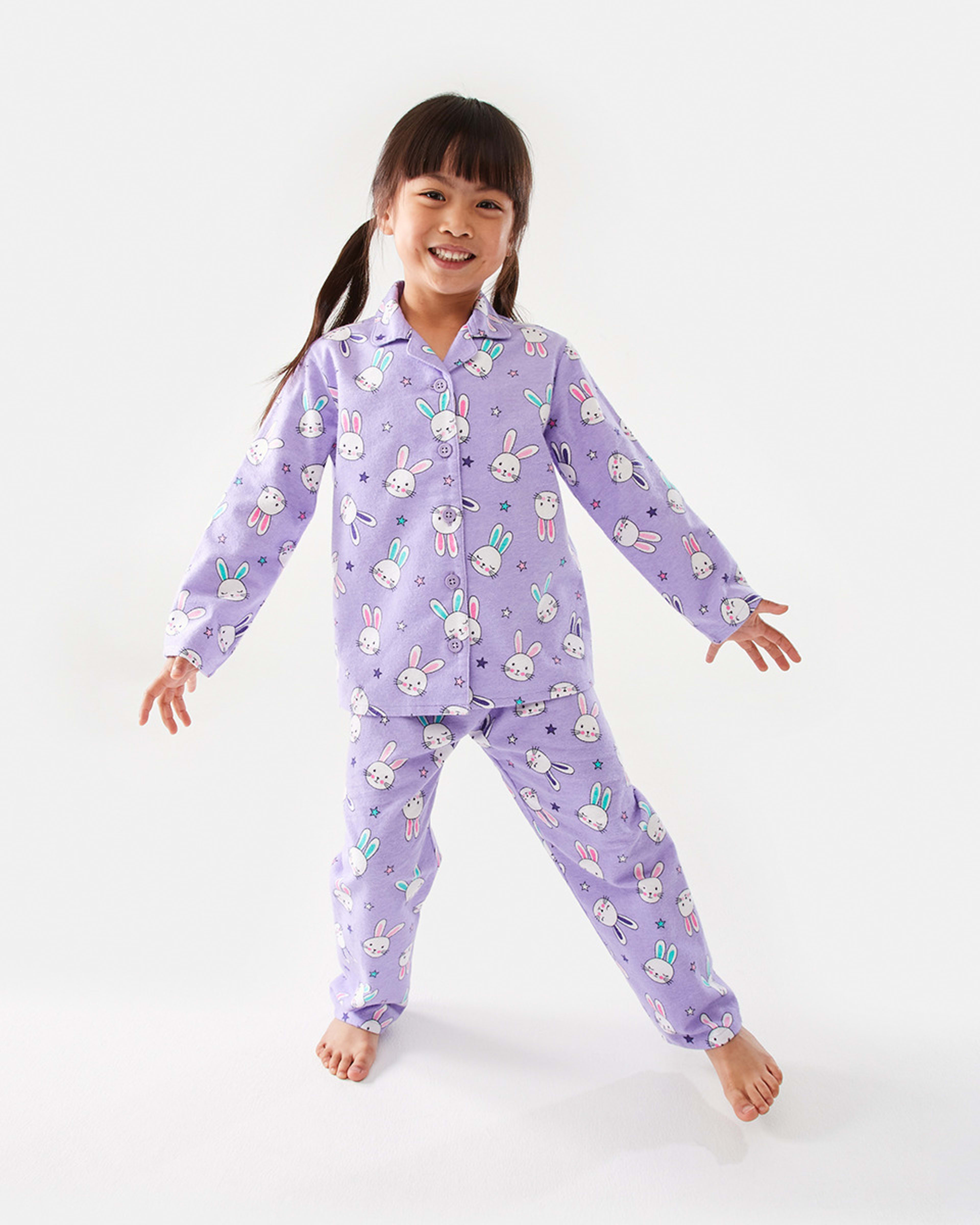 1 Flannelette Pyjama Set Bunny, 1 of 9