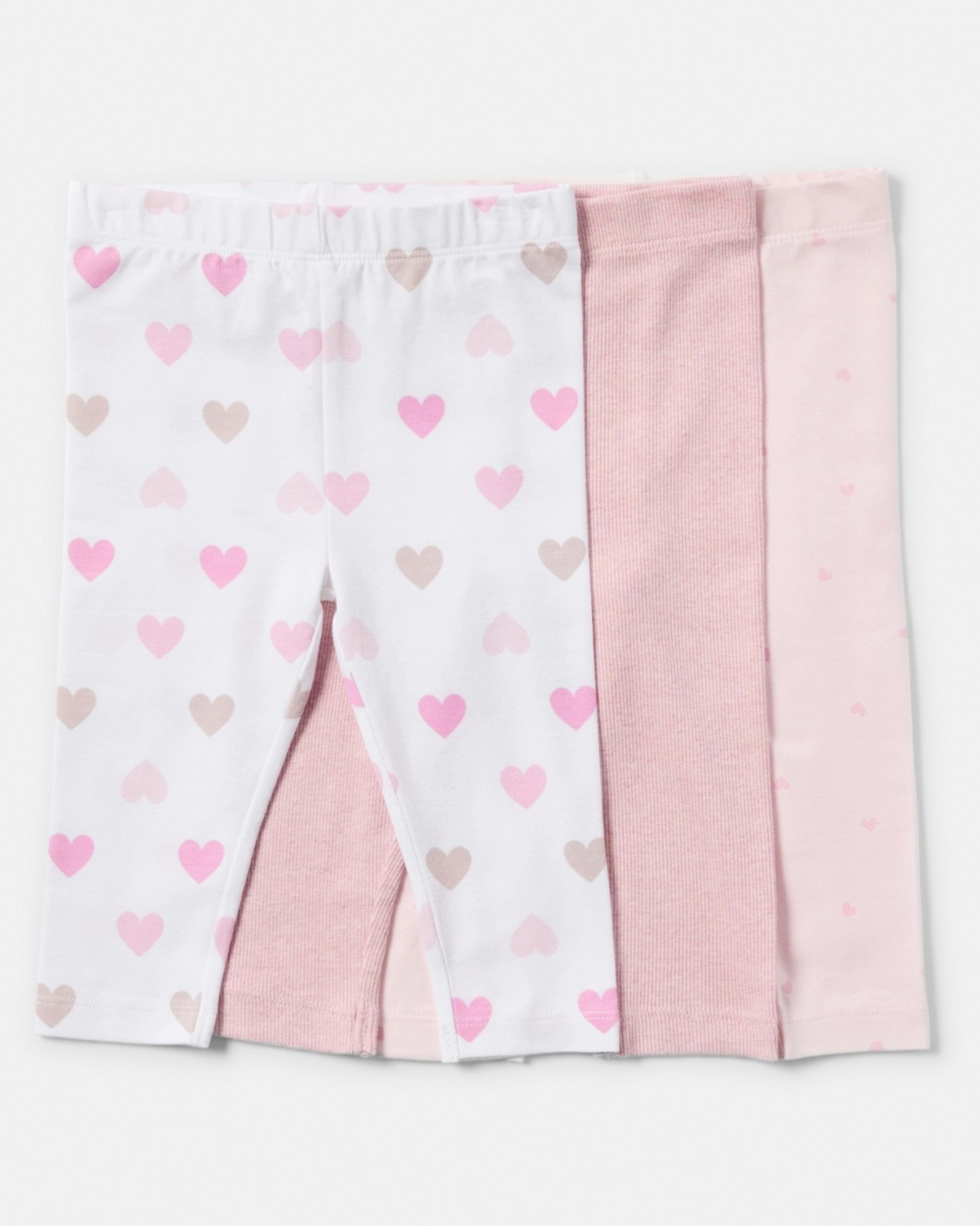 1 3 Pack Leggings Pnk Hrt
