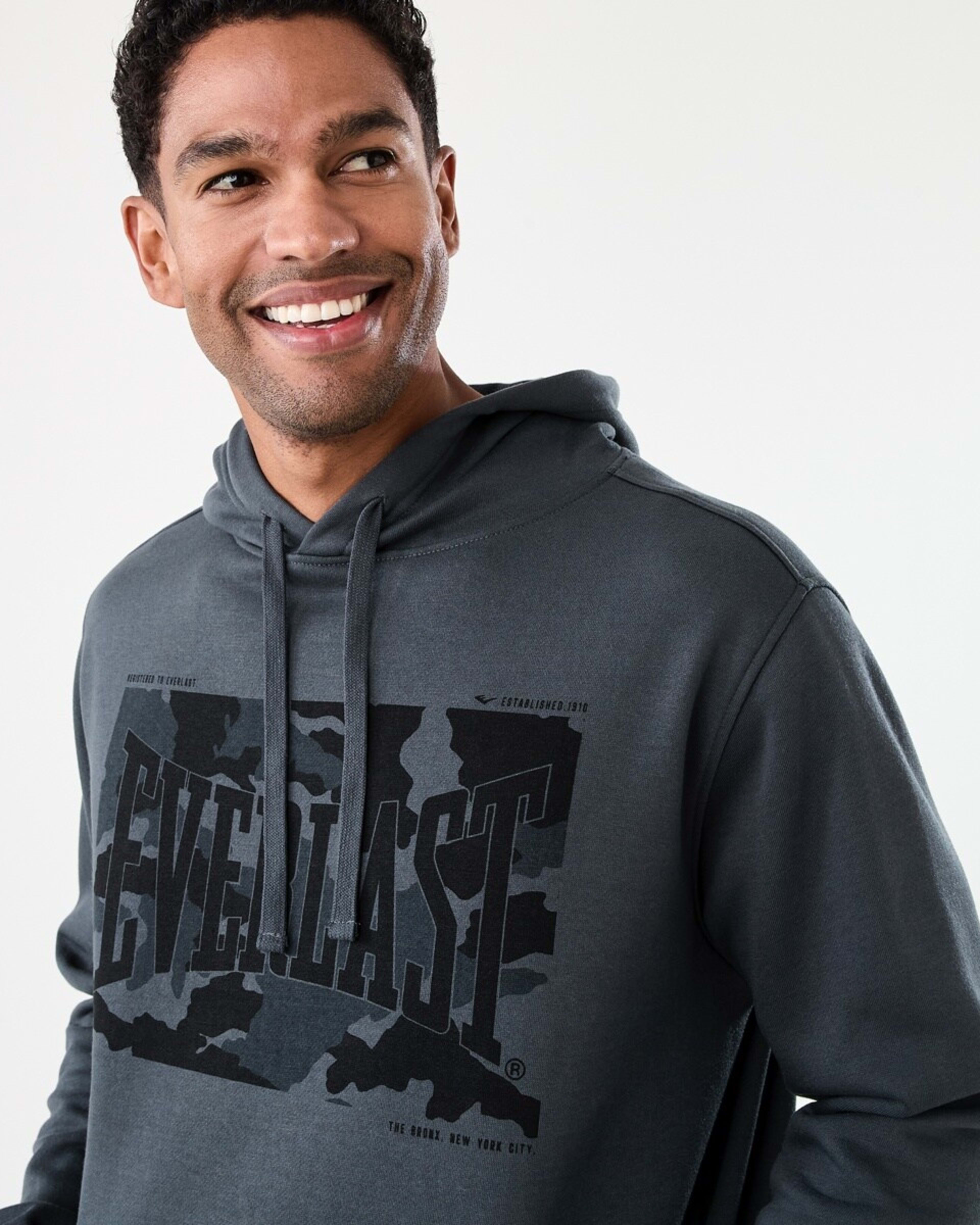 4 Everlast Mens Camo Print Hoodie CHARCOAL CAMO, 4 of 8