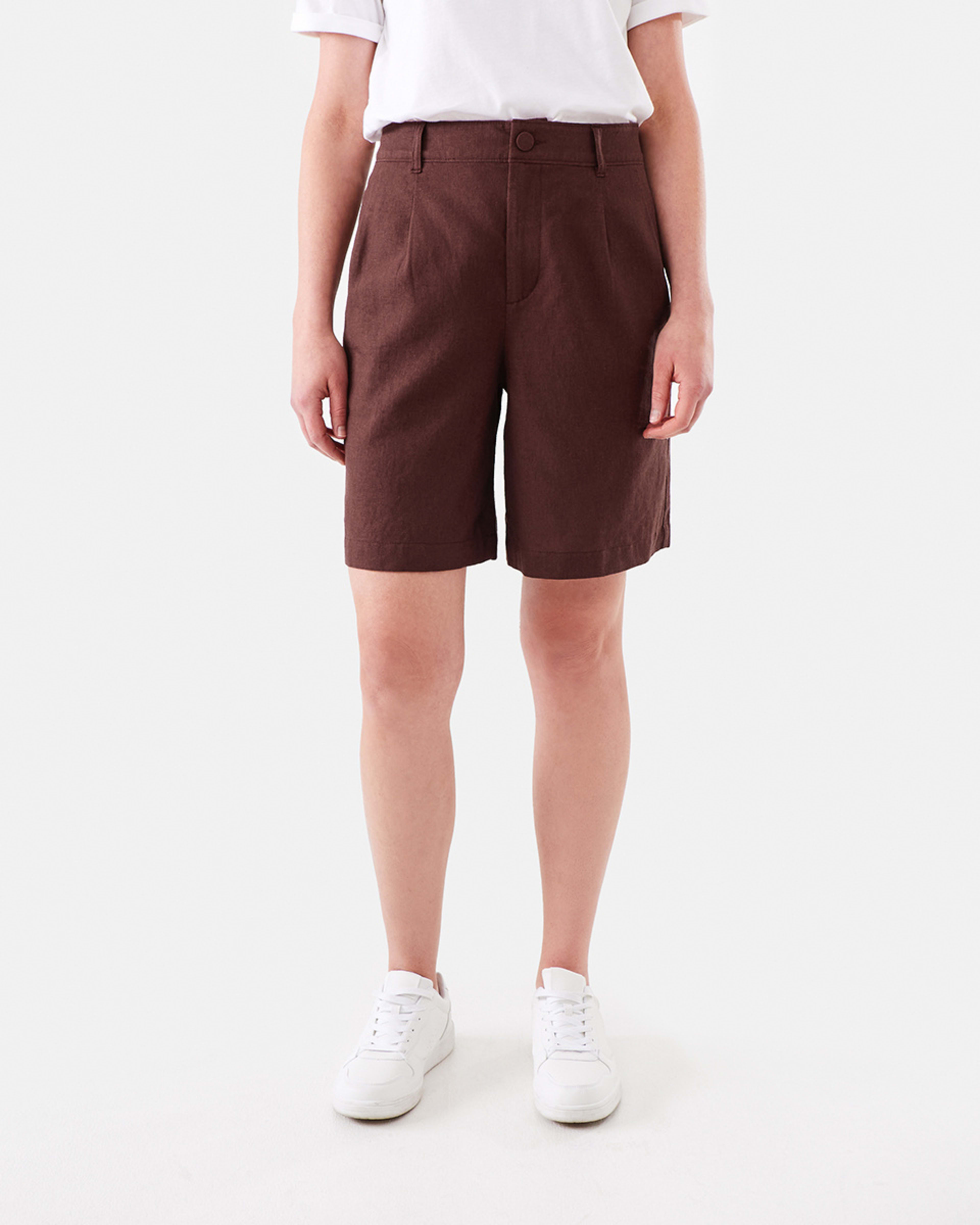 6 Linen Blend Bermuda Shorts Bnt Mroon, 6 of 6