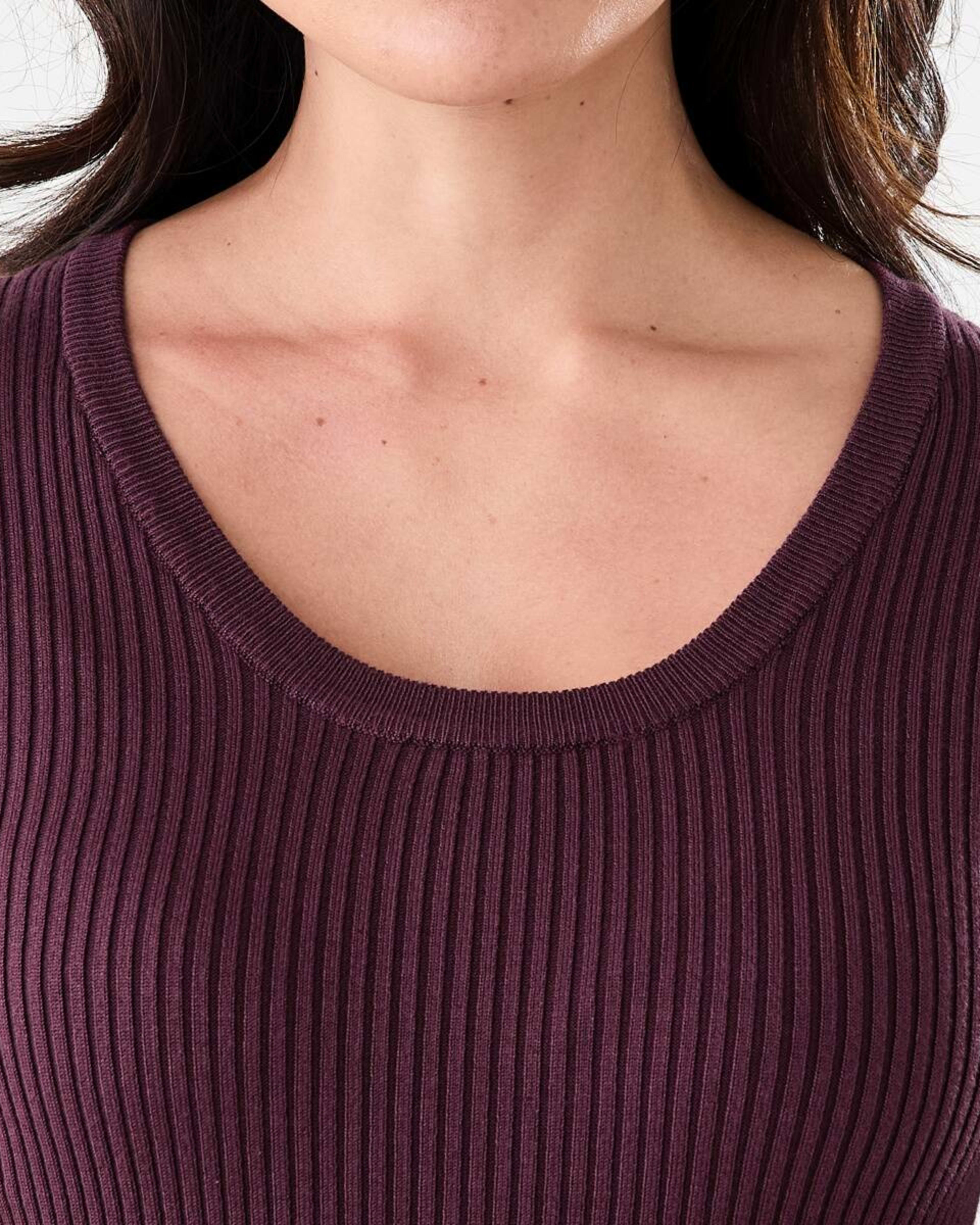 5 Long Sleeve Scoop Neck Top Mulberry, 5 of 5