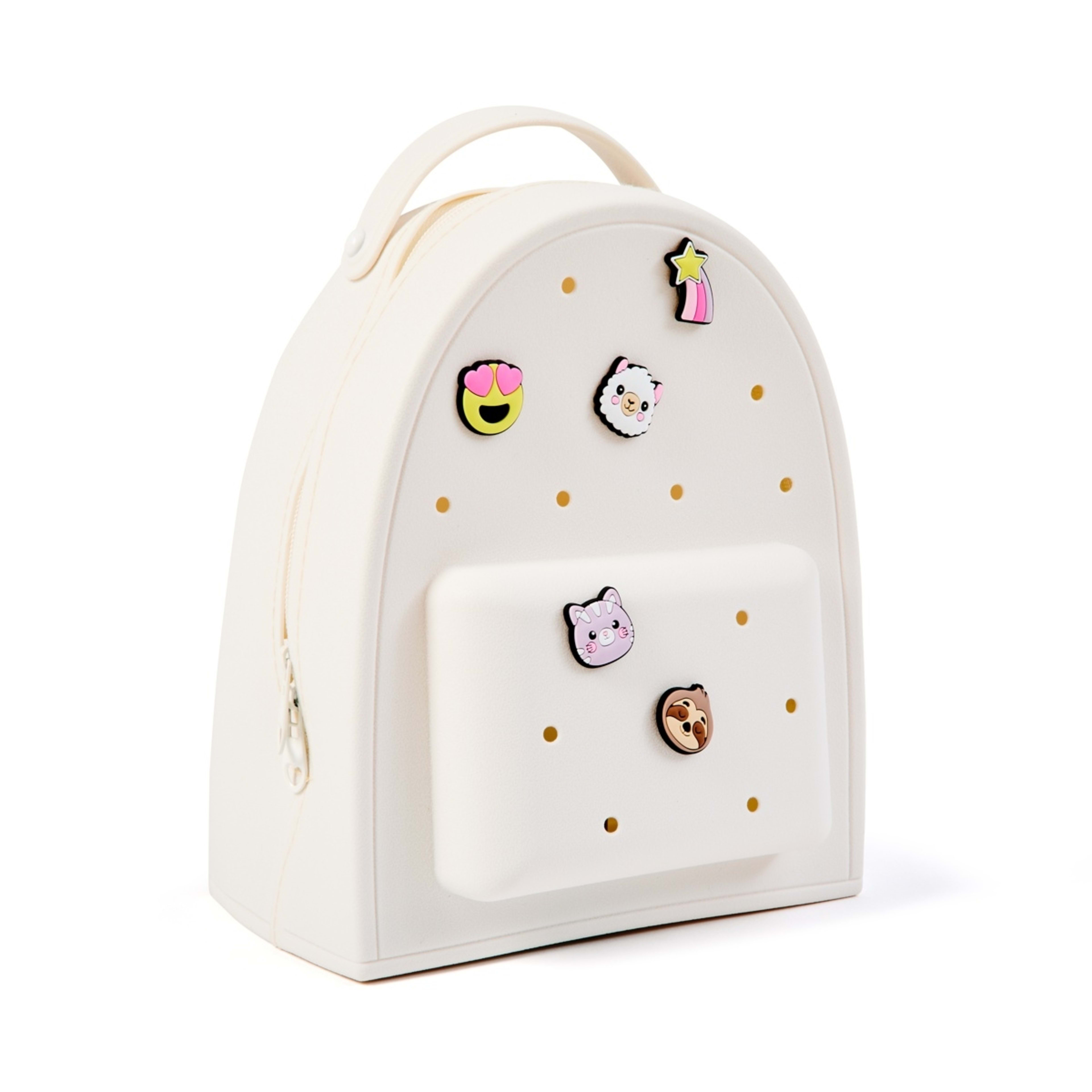 3 Mini Backpack with Charms - White, 3 of 10