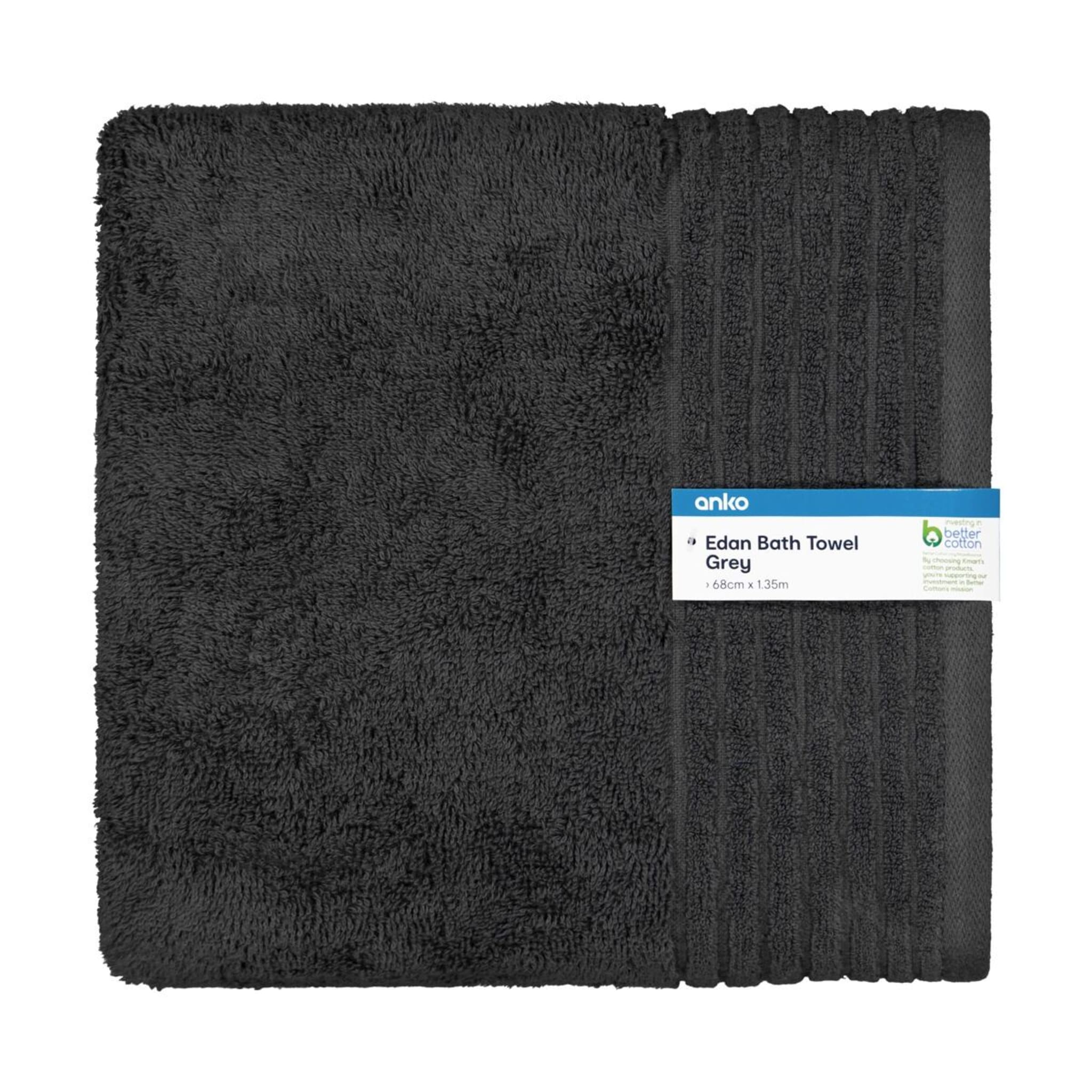 Edan Cotton Bath Towel - Grey - Kmart