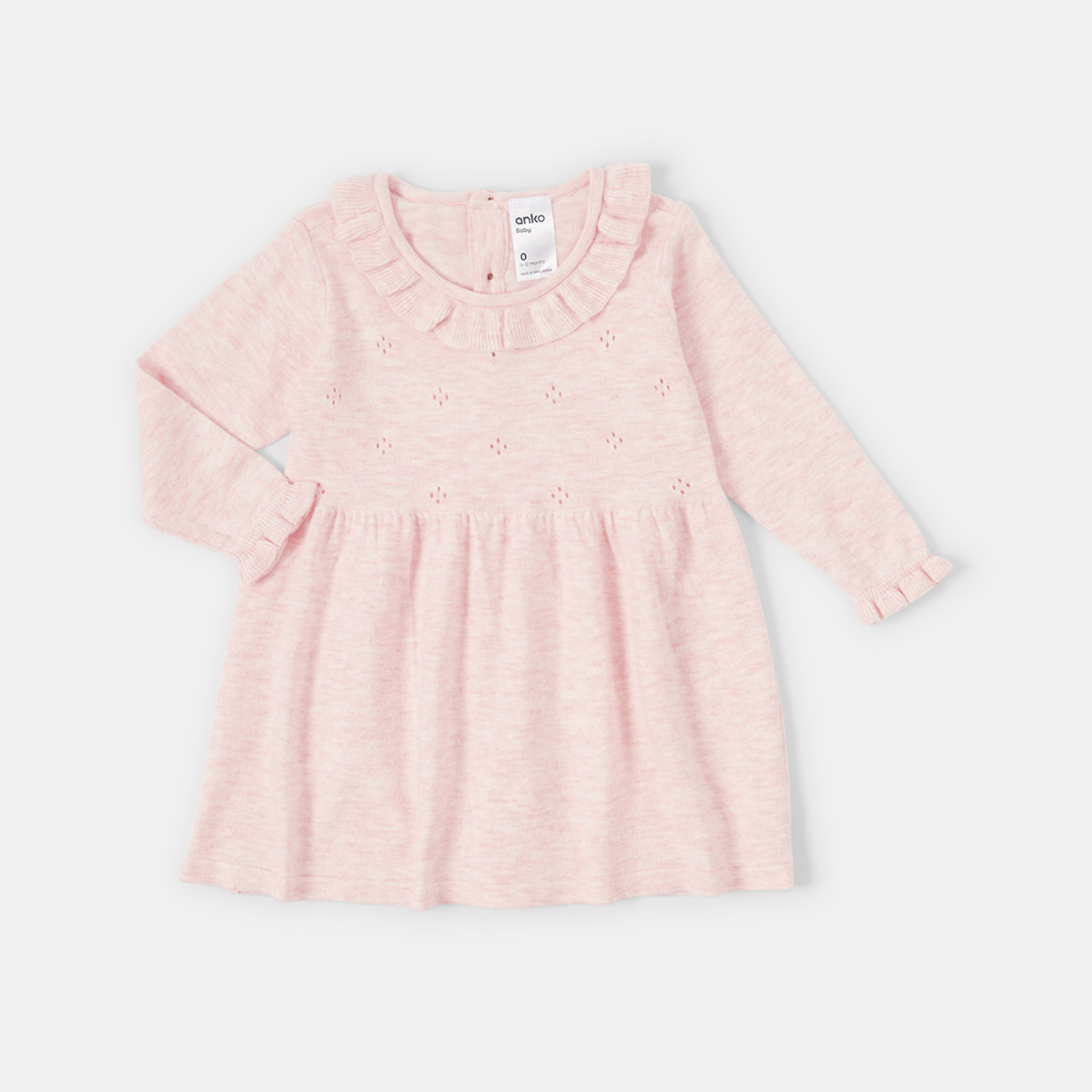 1 Frill Knitted Dress Pinkmarle, 1 of 3