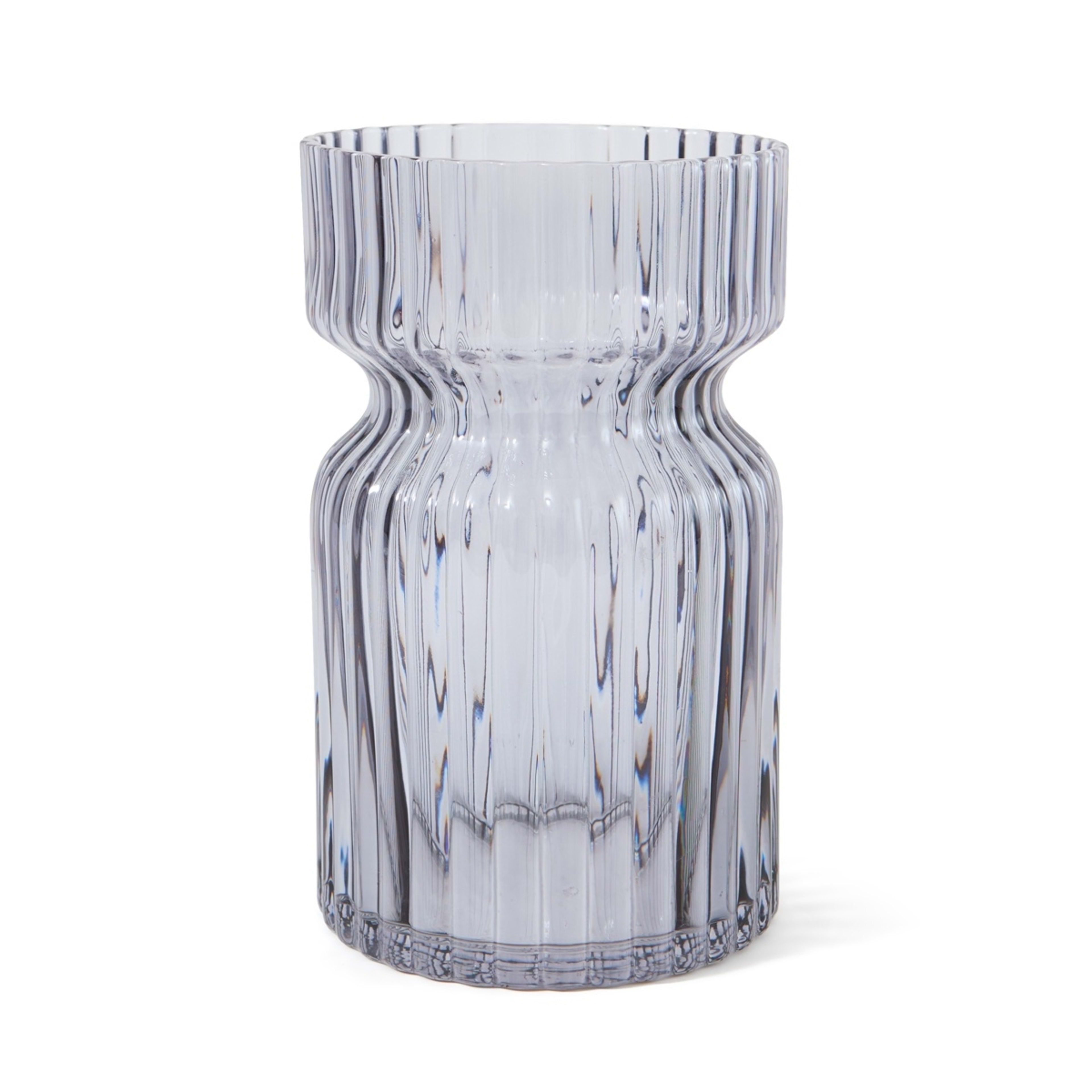 2 Ribbed Black Glass Vase, 2 of 5