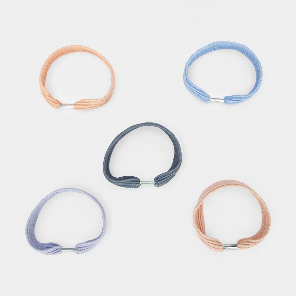 5 Pack Colour Elastic Hair Ties 