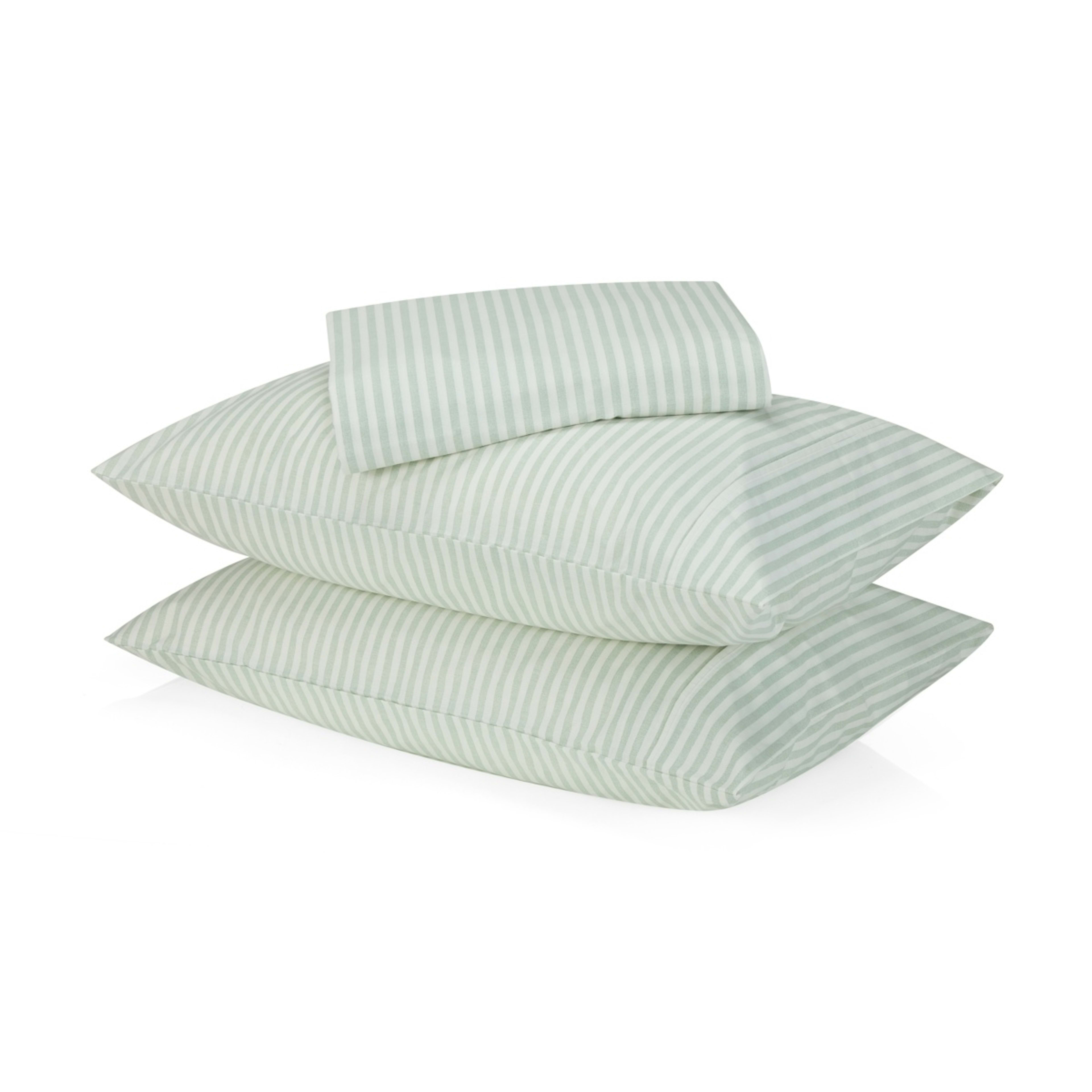 1 250 Thread Count Stripe Cotton Sheet Set - Queen Bed, Sage