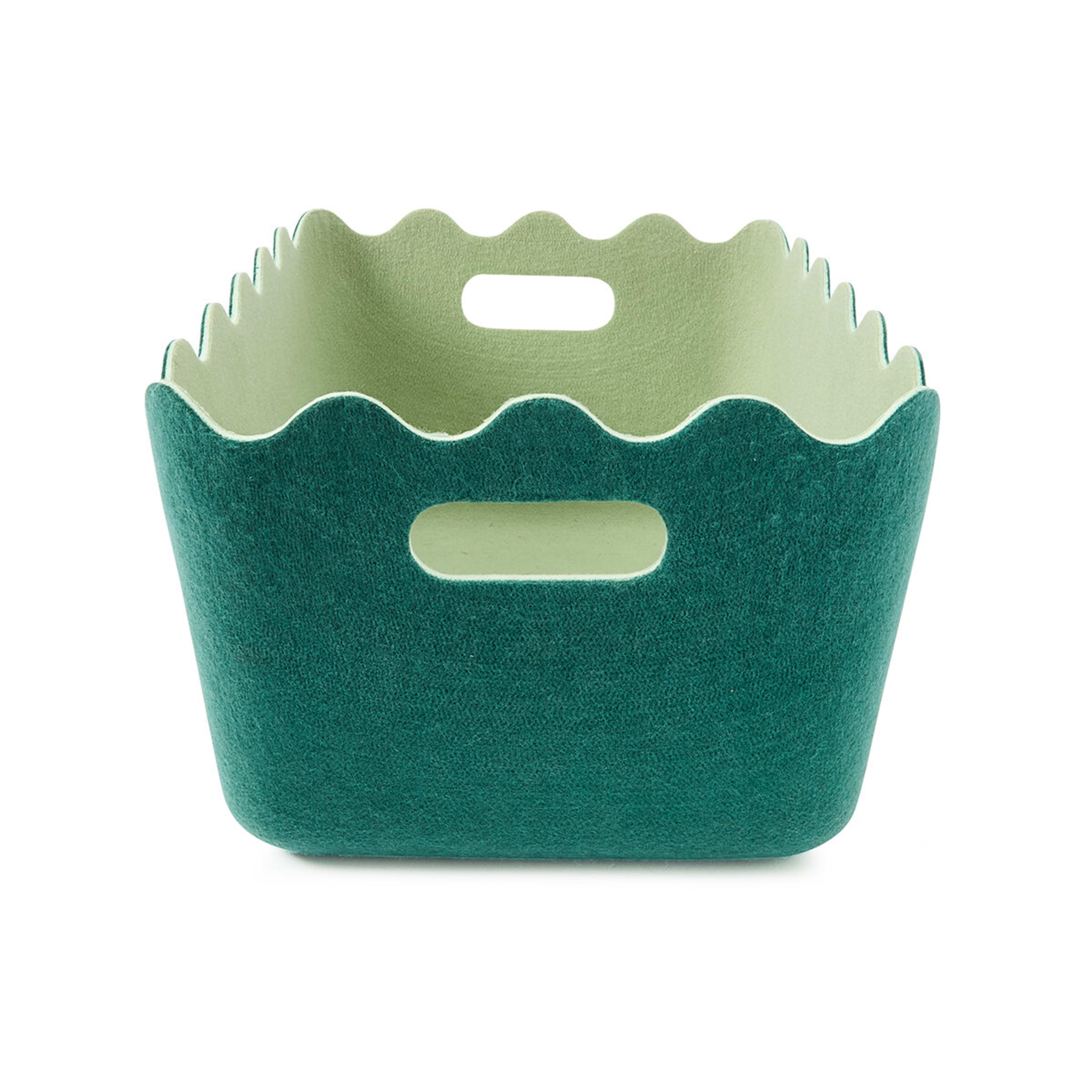 5 Two Tone Wave Felt Basket - Green, 5 of 8