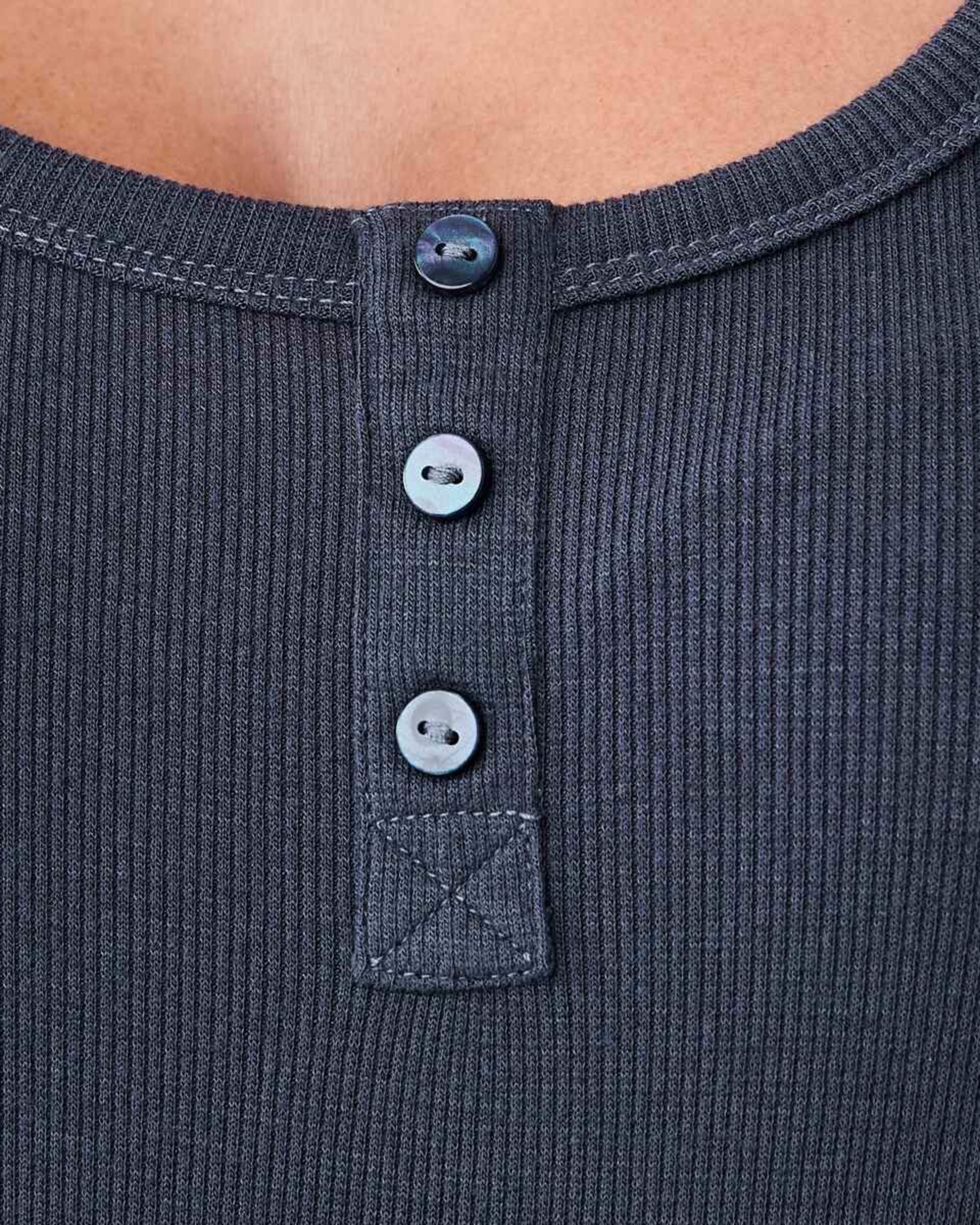 6 Long Sleeve Rib Henley Top Shadw Navy, 6 of 6
