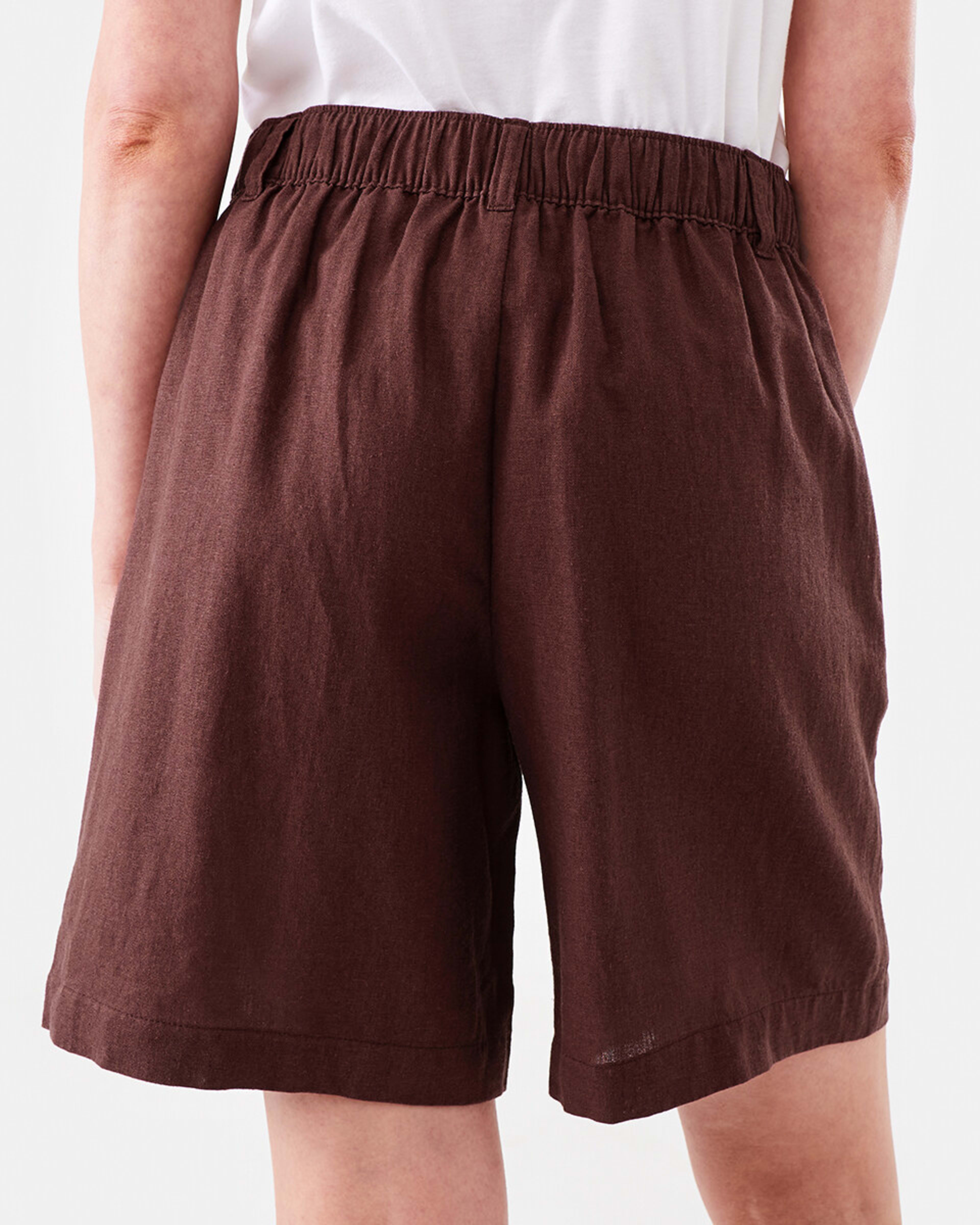 3 Linen Blend Bermuda Shorts Bnt Mroon, 3 of 6