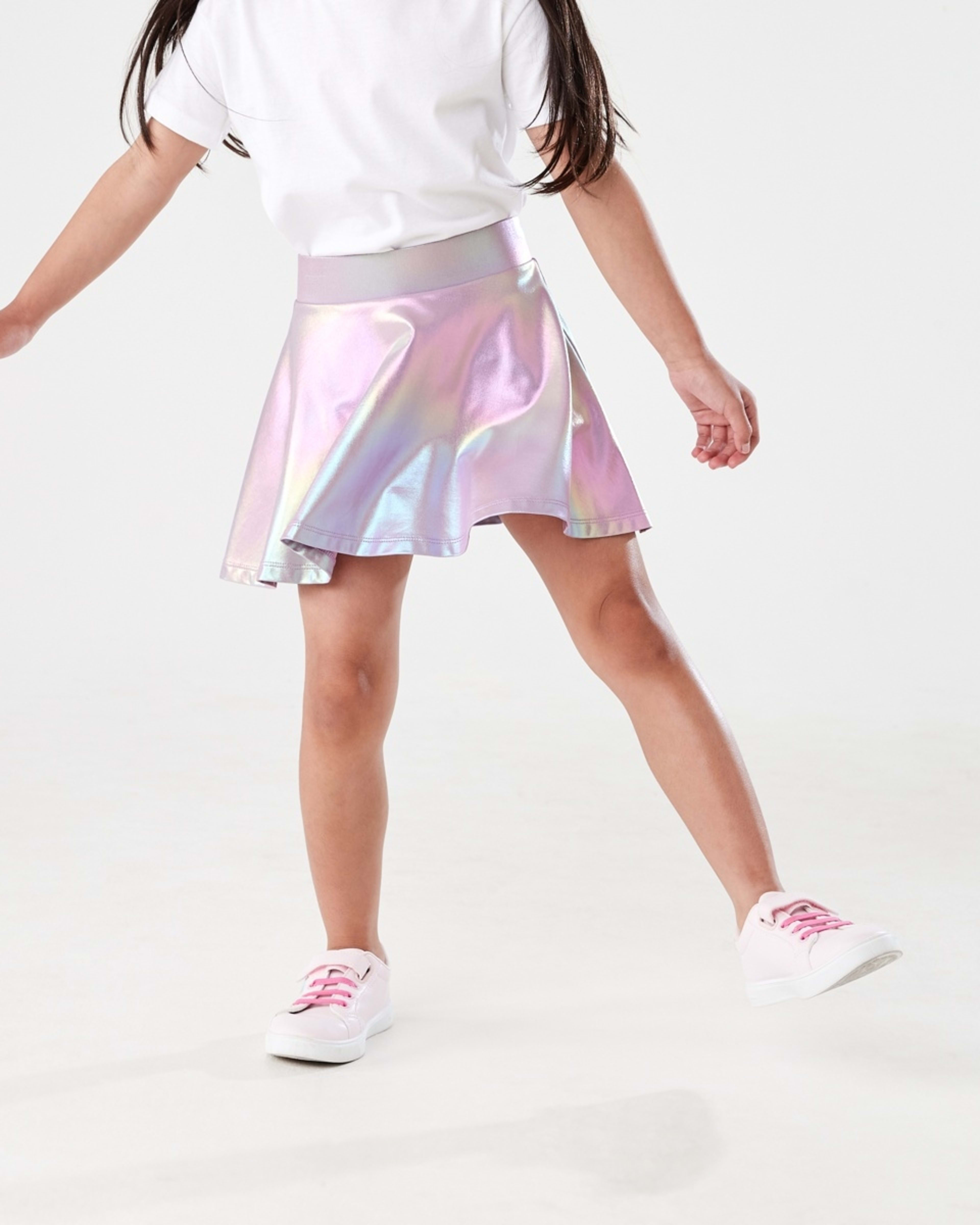 1 Metallic Skort PASTEL LILAC RAINBOW METALLIC
