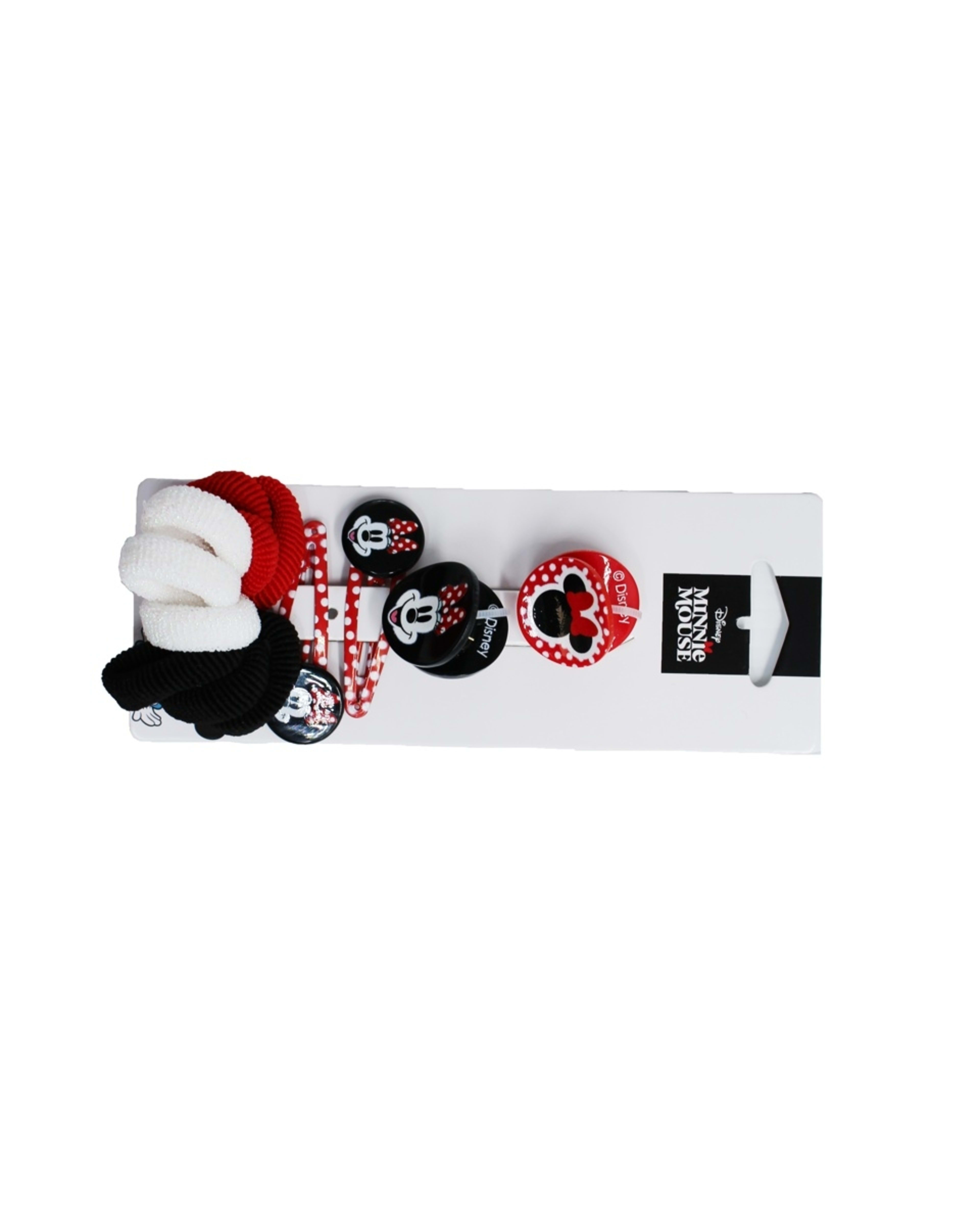 1 Disney Minnie Mouse License Hair Accessory Set - Red, Black and White Minnie