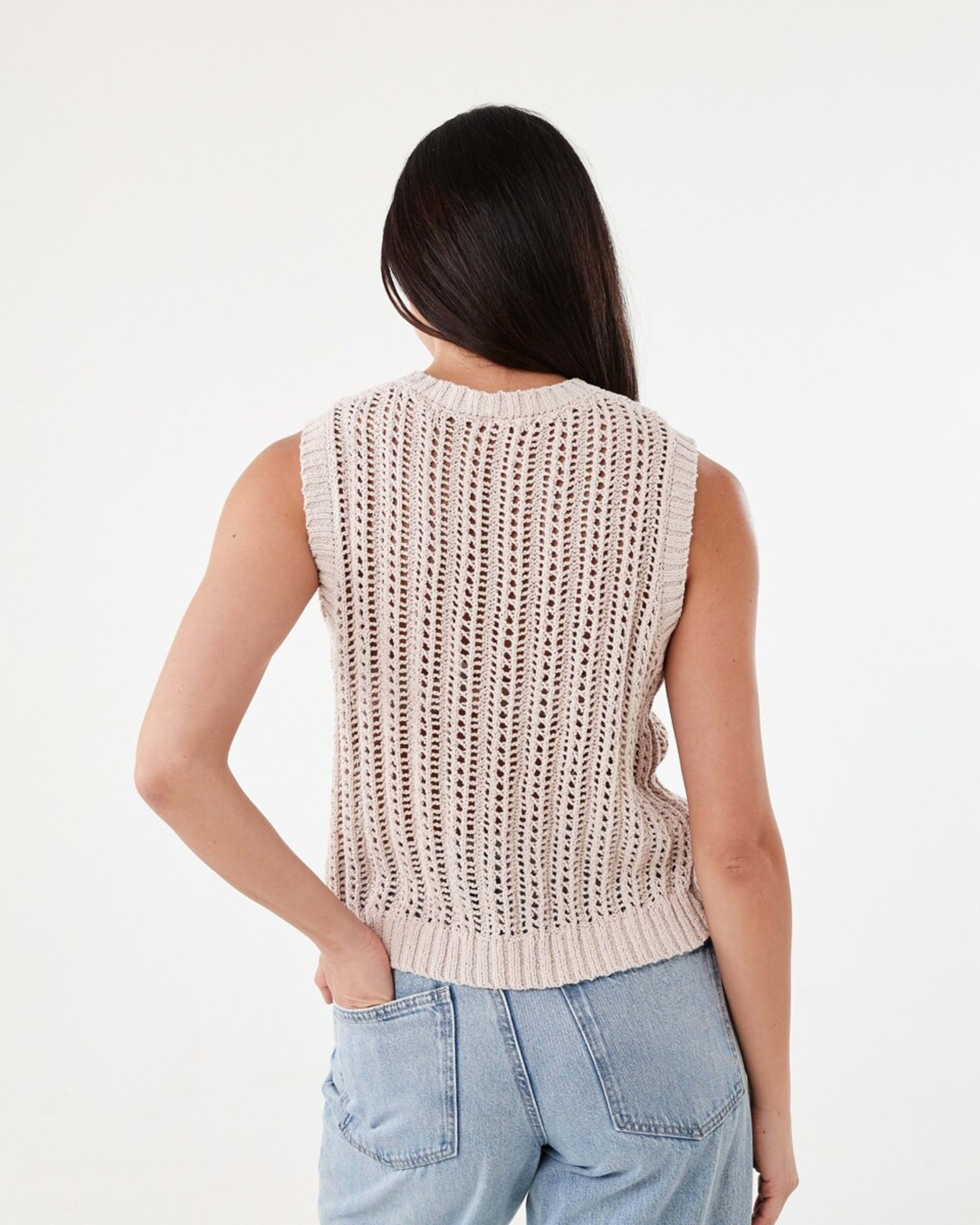 3 Knit Vest Bone Beige, 3 of 6