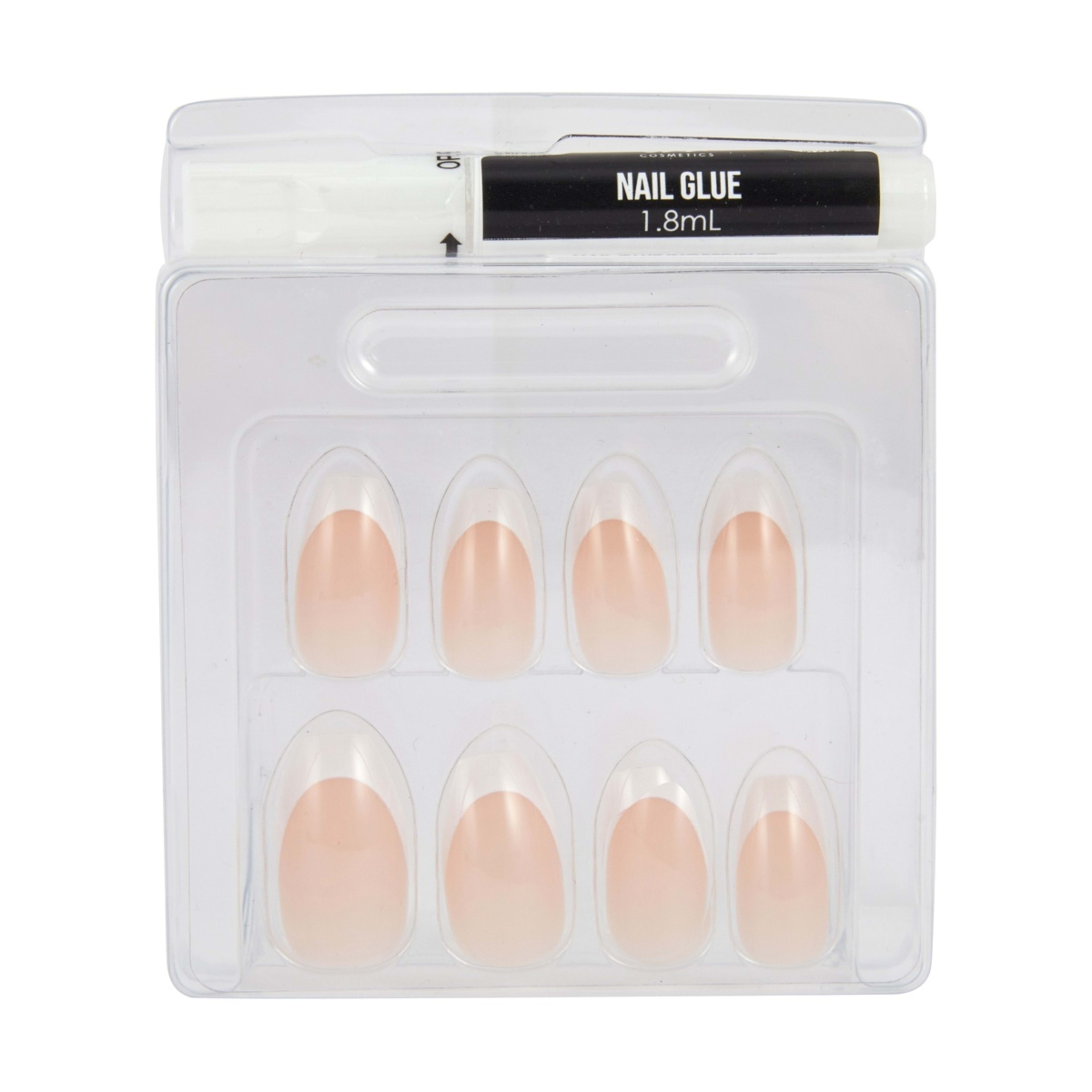 3 OXX Cosmetics 24 Pack Artificial Nails with Adhesive - Coffin Shape, French Tip, 3 of 5