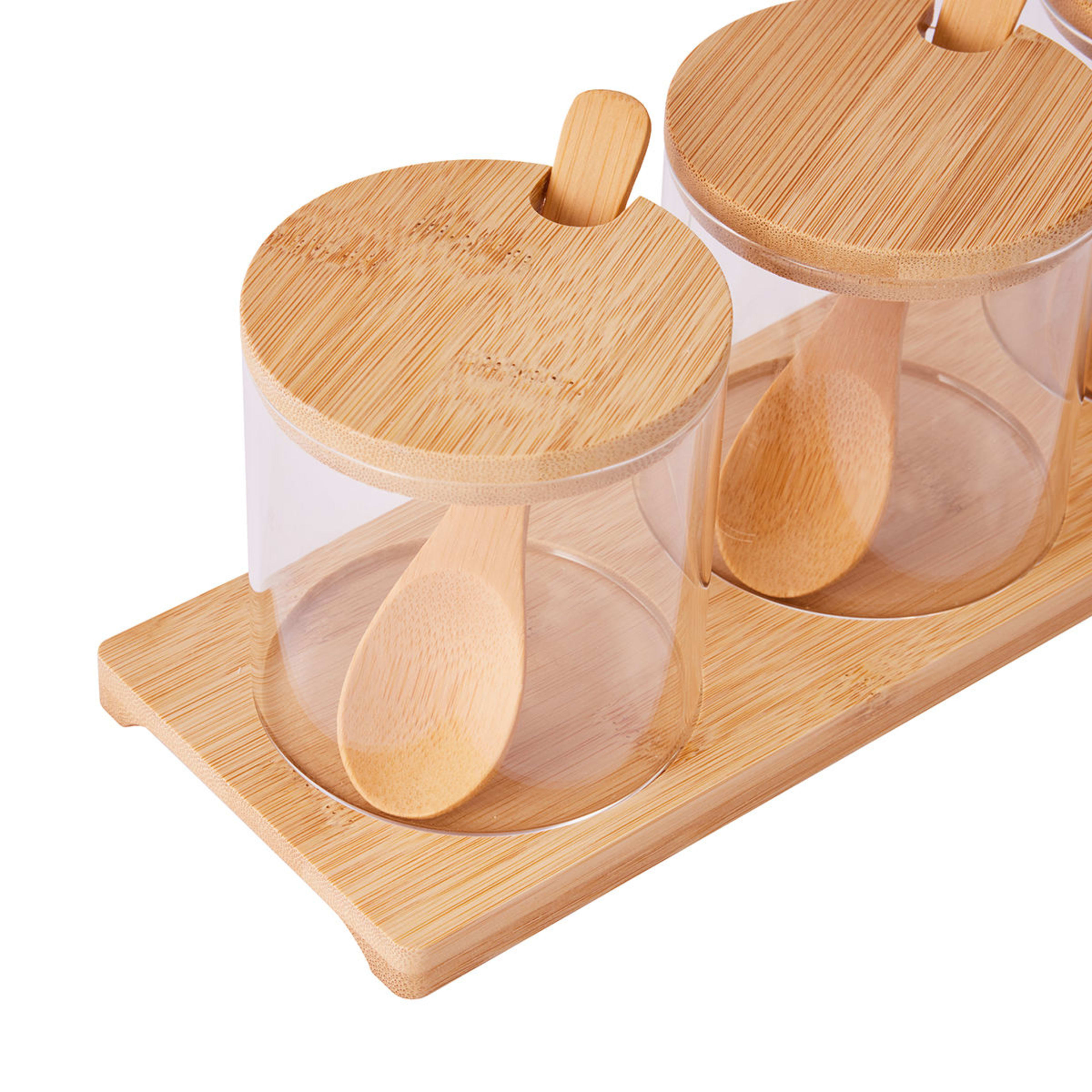 Set of 3 Glass Jars with Tray Kmart