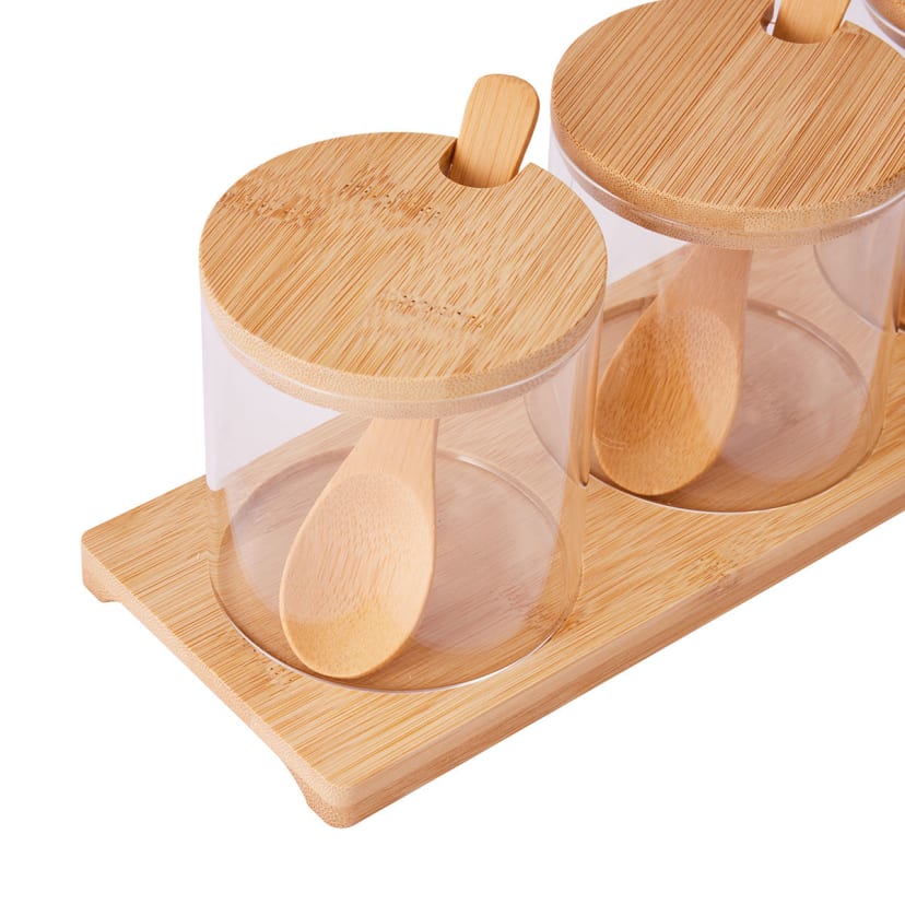 Set of 3 Glass Jars with Tray Kmart