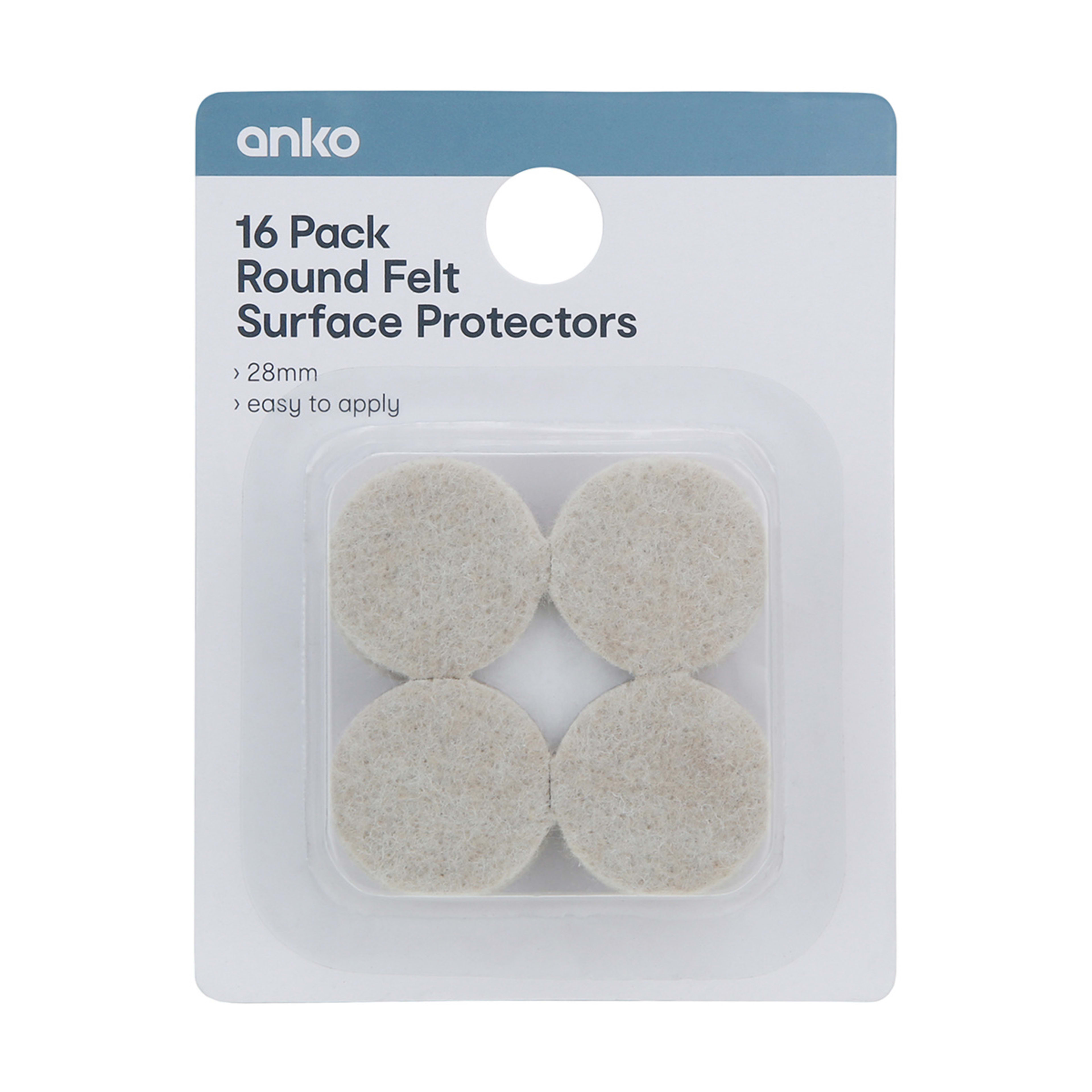16 Pack Round Felt Surface Protectors Kmart