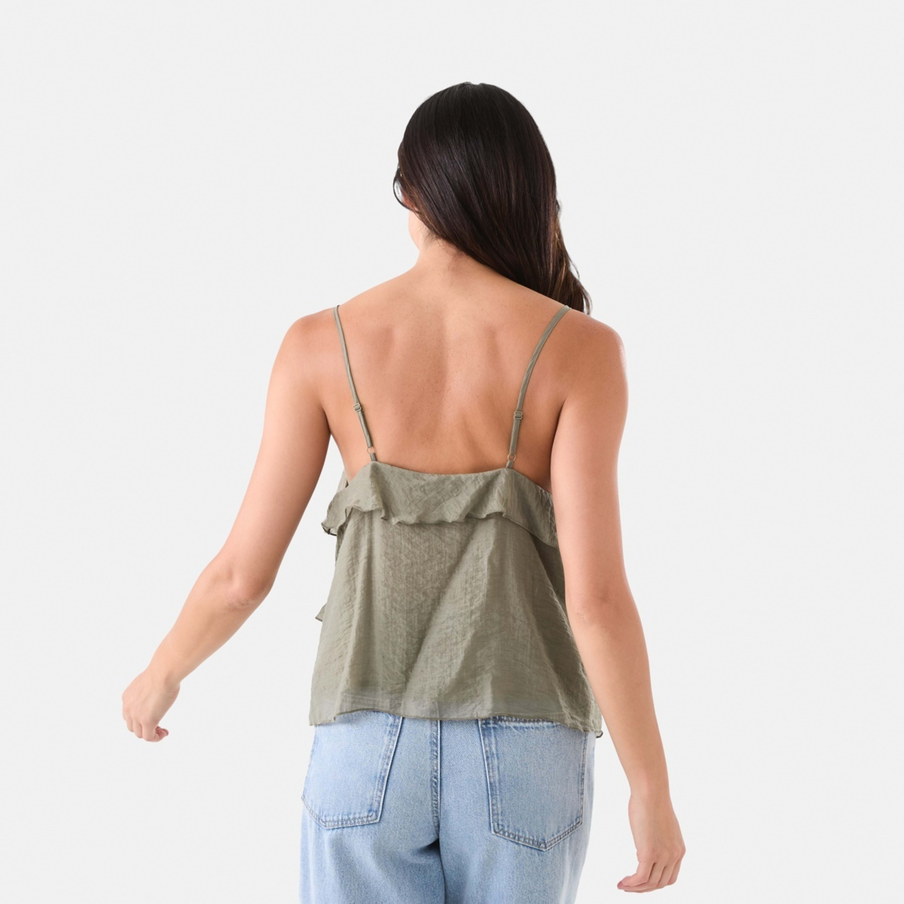 3 Sleeveless Ruffle Cami Pavement Grey, 3 of 5