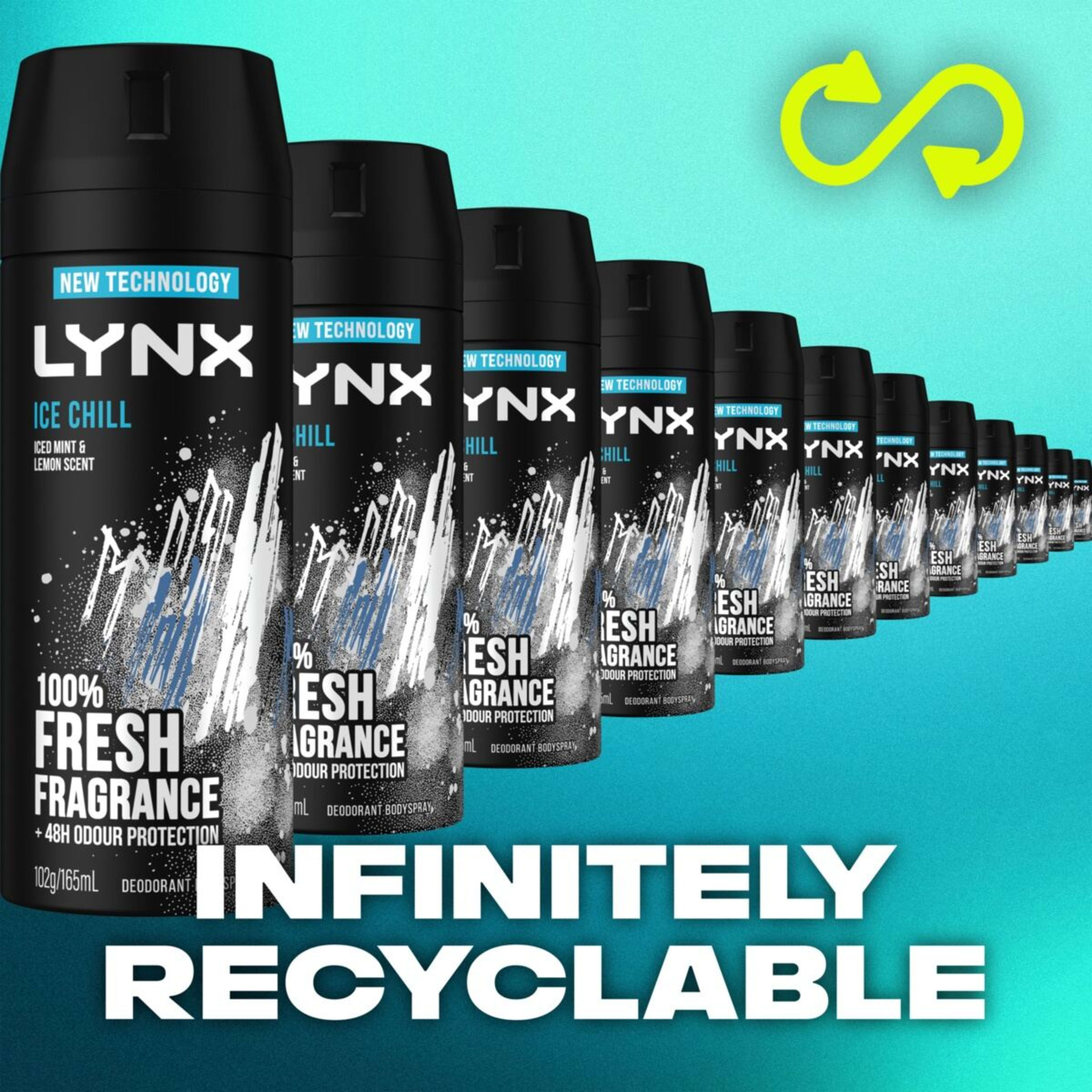 4 LYNX Ice Chill Deodorant Bodyspray 165ml - Iced Mint and Lemon Scent, 4 of 7