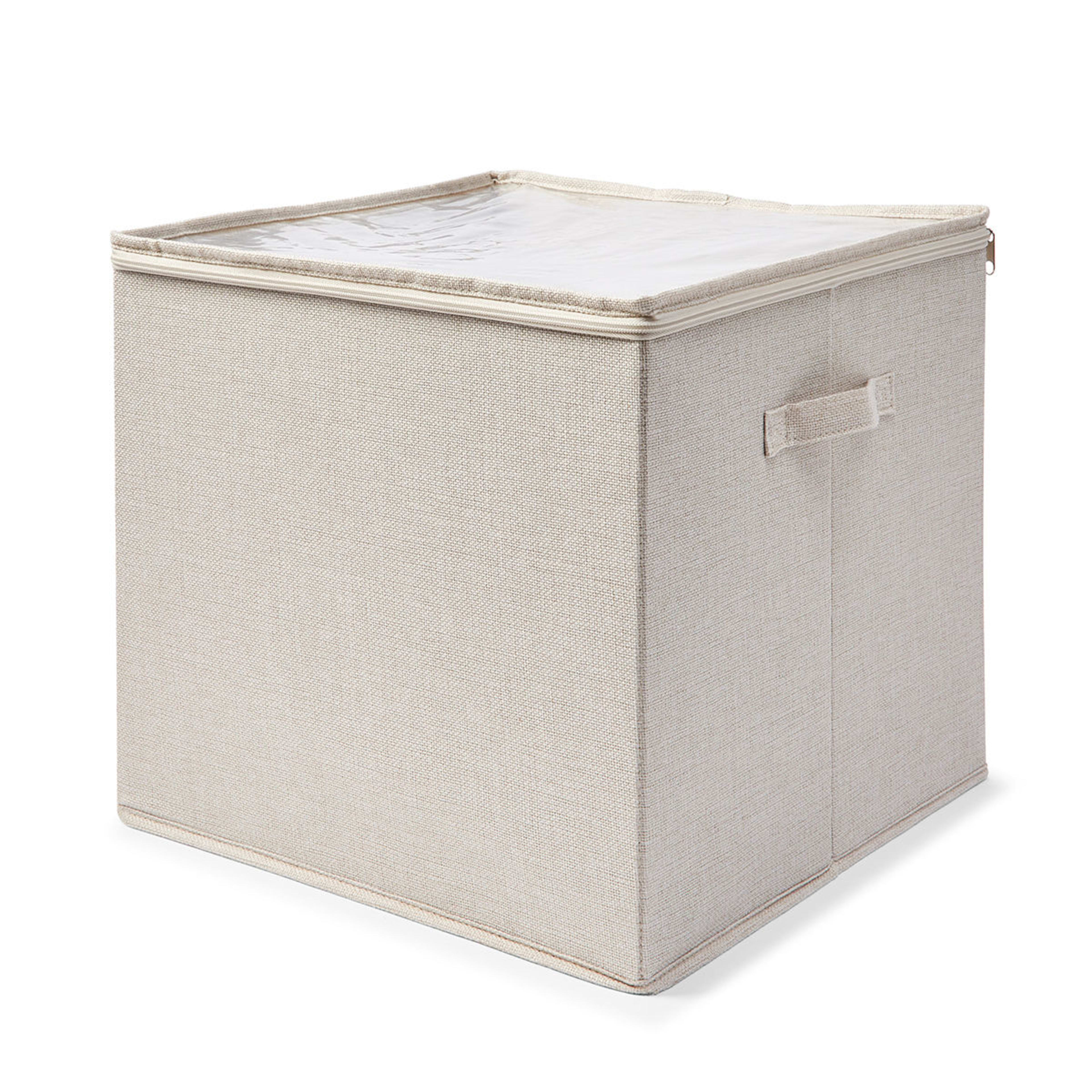 5 Linen Look Storage Box with Dividers - Beige, 5 of 10