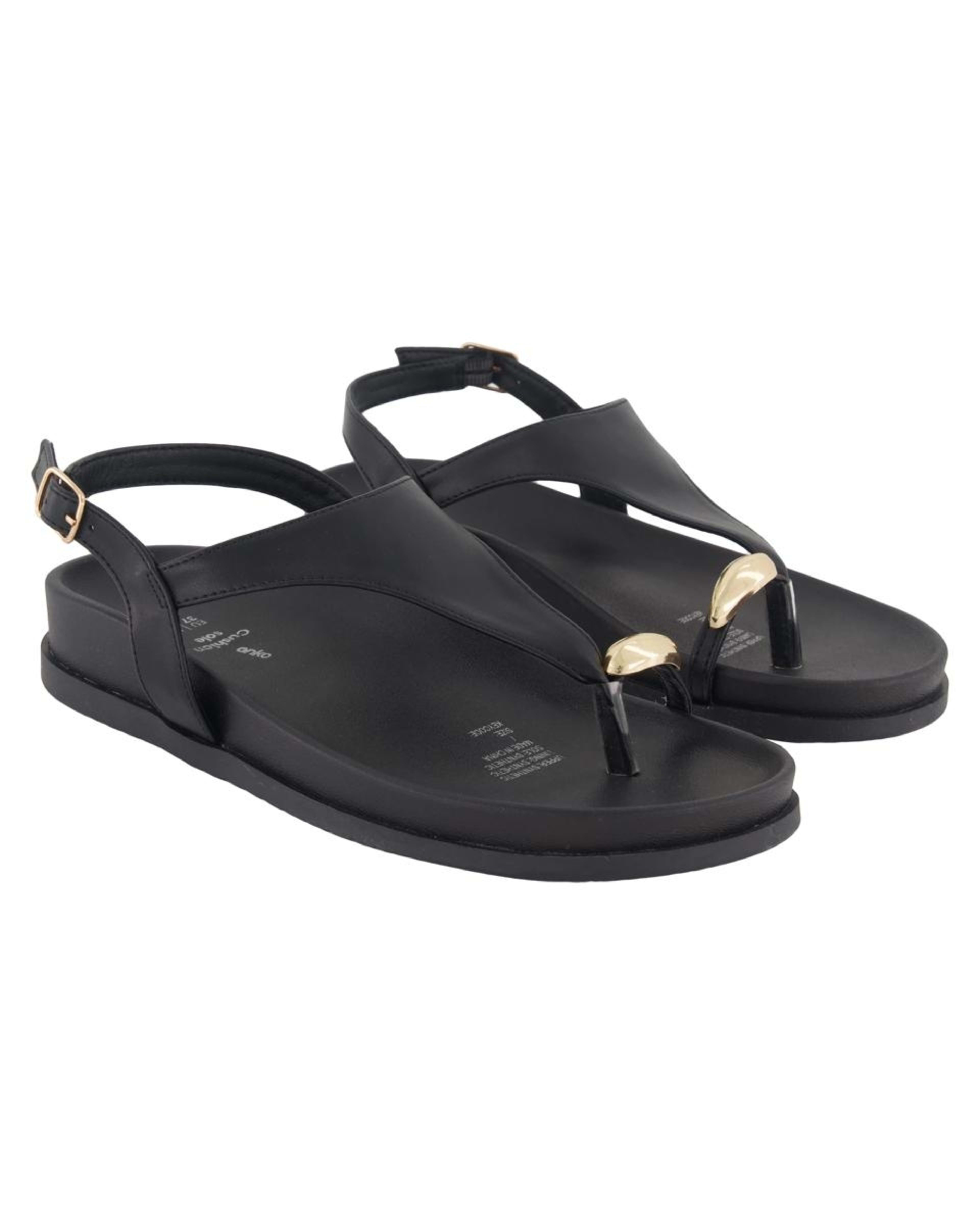 2 Metal Toe Post Sandals Black, 2 of 3